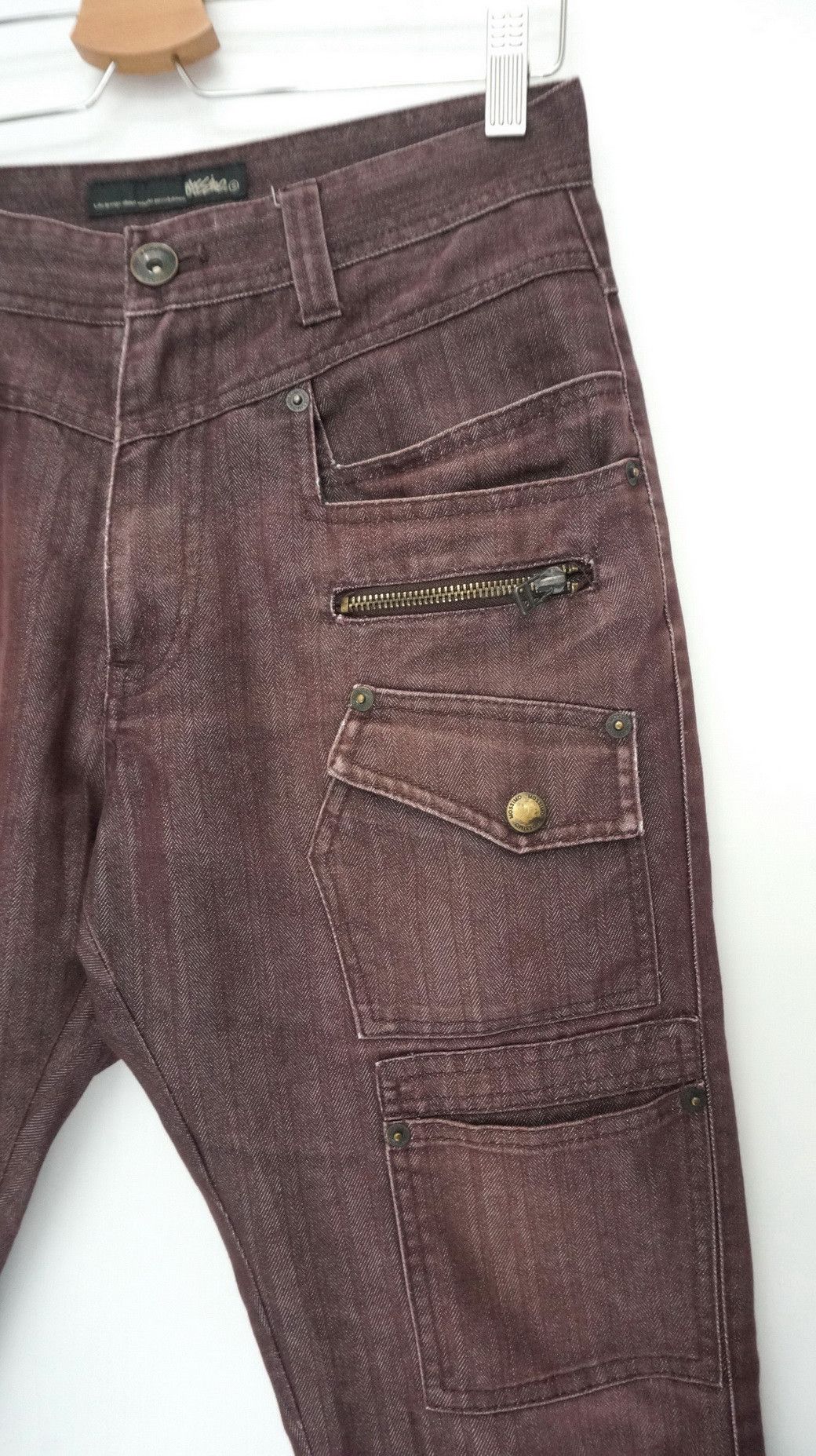 Mossimo VTG Wornout! MOSSIMO Herringbone Faded Bush Skinny Cargo Size US 28 / EU 44 - 4 Thumbnail
