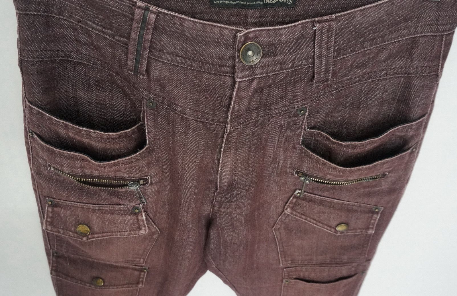 Mossimo VTG Wornout! MOSSIMO Herringbone Faded Bush Skinny Cargo Size US 28 / EU 44 - 6 Thumbnail