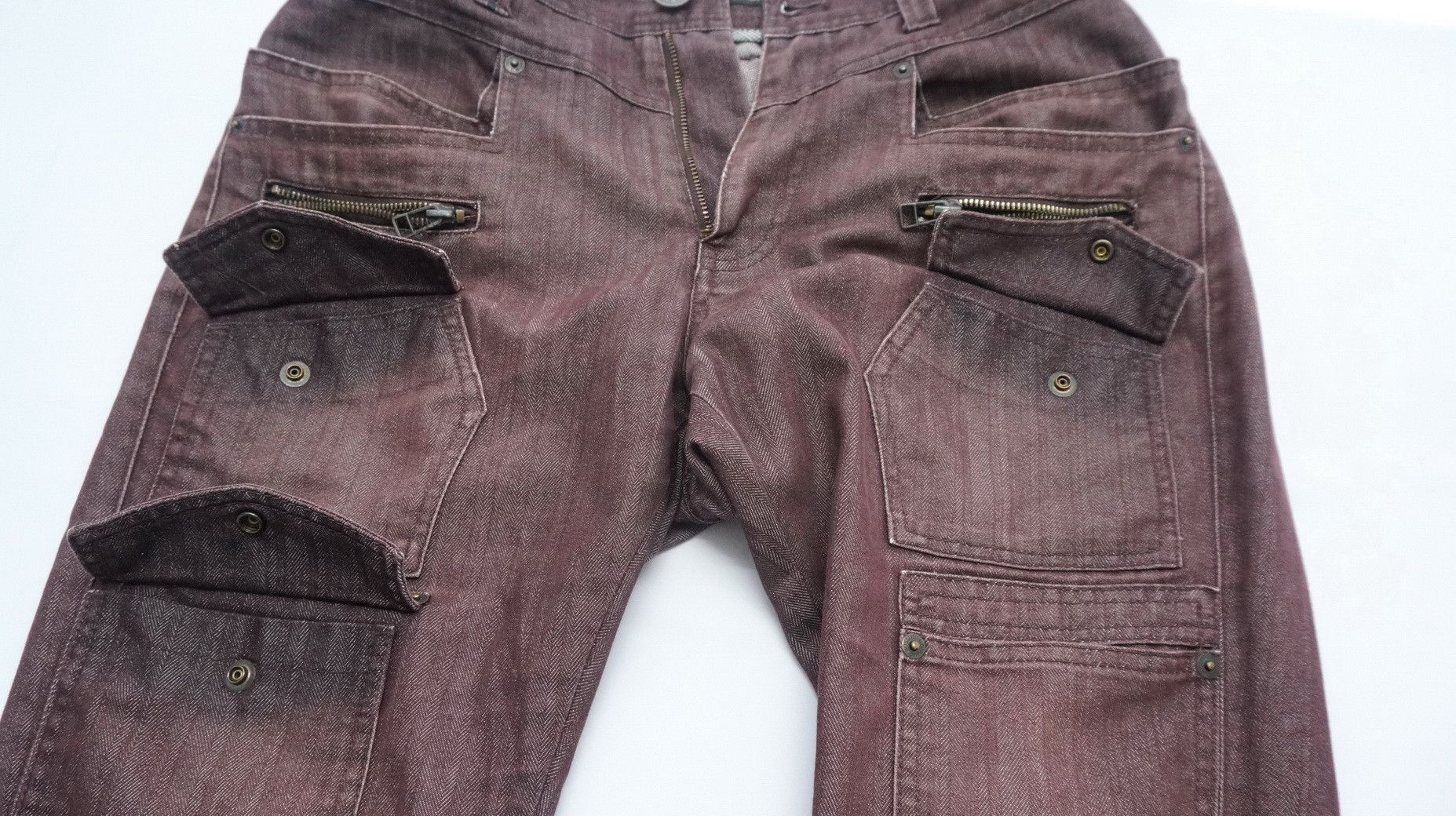 Mossimo VTG Wornout! MOSSIMO Herringbone Faded Bush Skinny Cargo Size US 28 / EU 44 - 7 Thumbnail