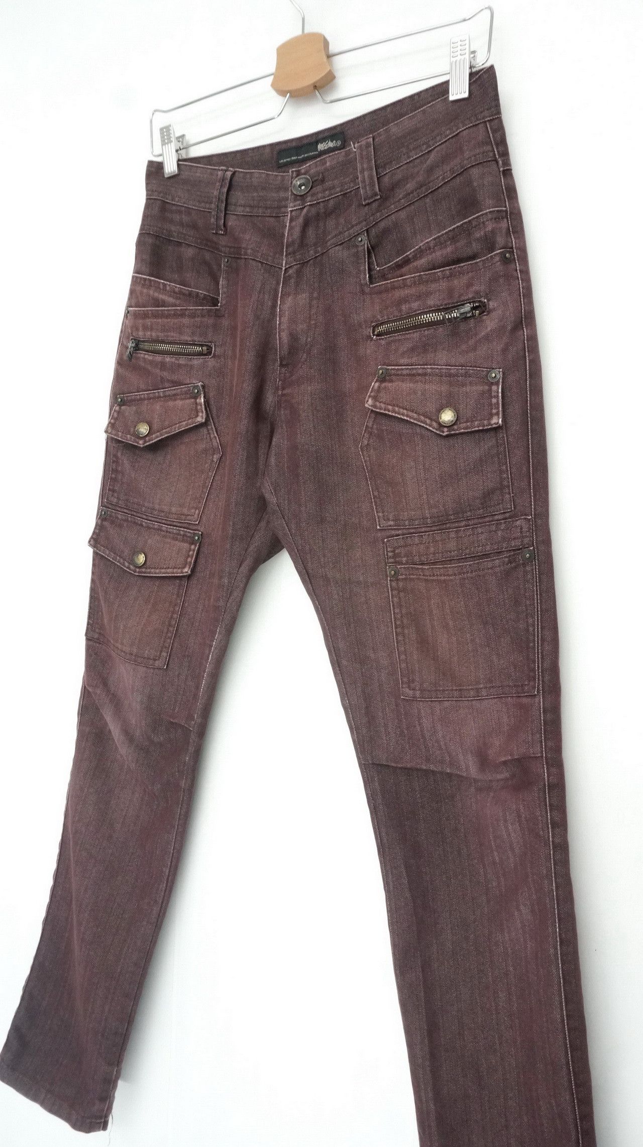 Mossimo VTG Wornout! MOSSIMO Herringbone Faded Bush Skinny Cargo Size US 28 / EU 44 - 2 Thumbnail