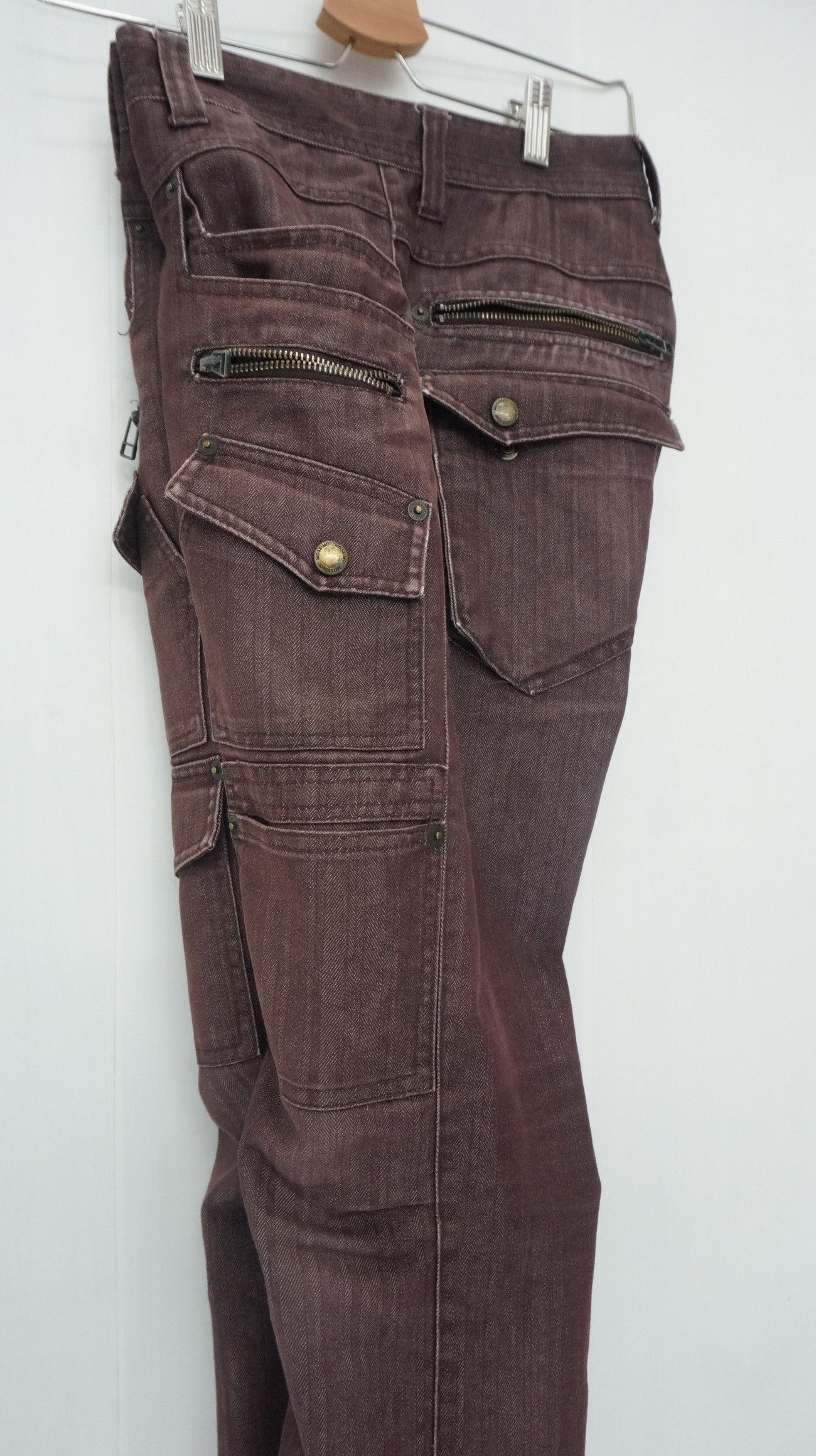 Mossimo VTG Wornout! MOSSIMO Herringbone Faded Bush Skinny Cargo Size US 28 / EU 44 - 12 Thumbnail