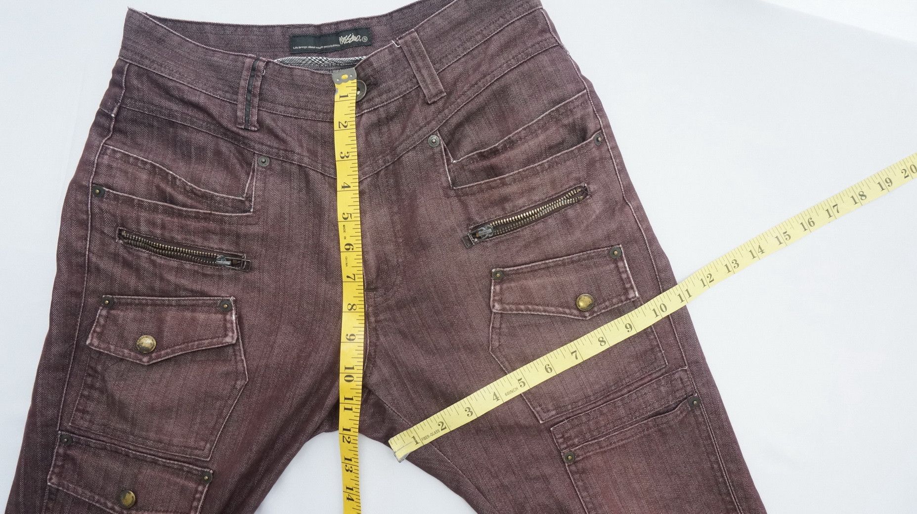 Mossimo VTG Wornout! MOSSIMO Herringbone Faded Bush Skinny Cargo Size US 28 / EU 44 - 15 Thumbnail