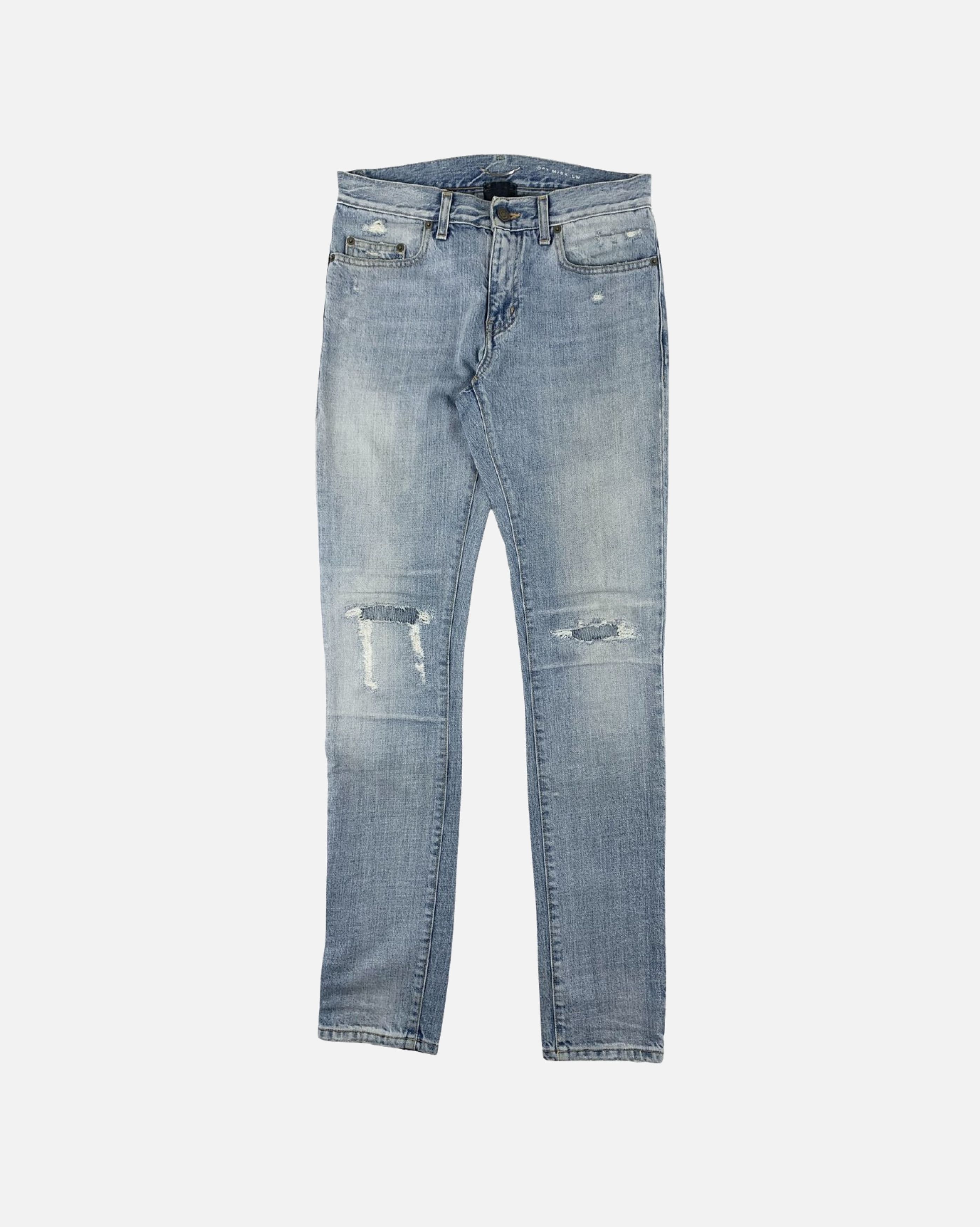 Saint Laurent Paris Saint Laurent SS16 Blue Knee Rip Patch Jeans Size US 28 / EU 44 - 1 Thumbnail
