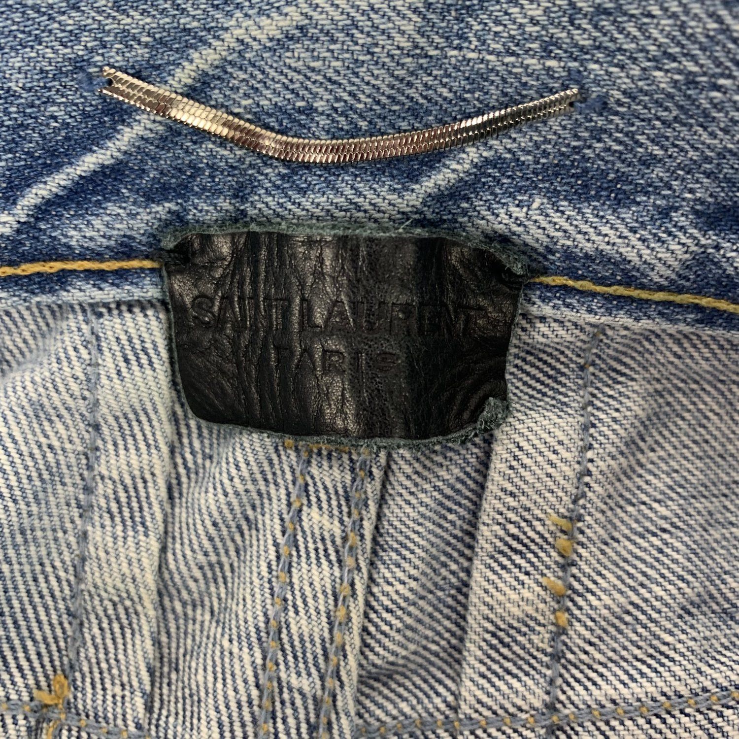 Saint Laurent Paris Saint Laurent SS16 Blue Knee Rip Patch Jeans Size US 28 / EU 44 - 4 Thumbnail