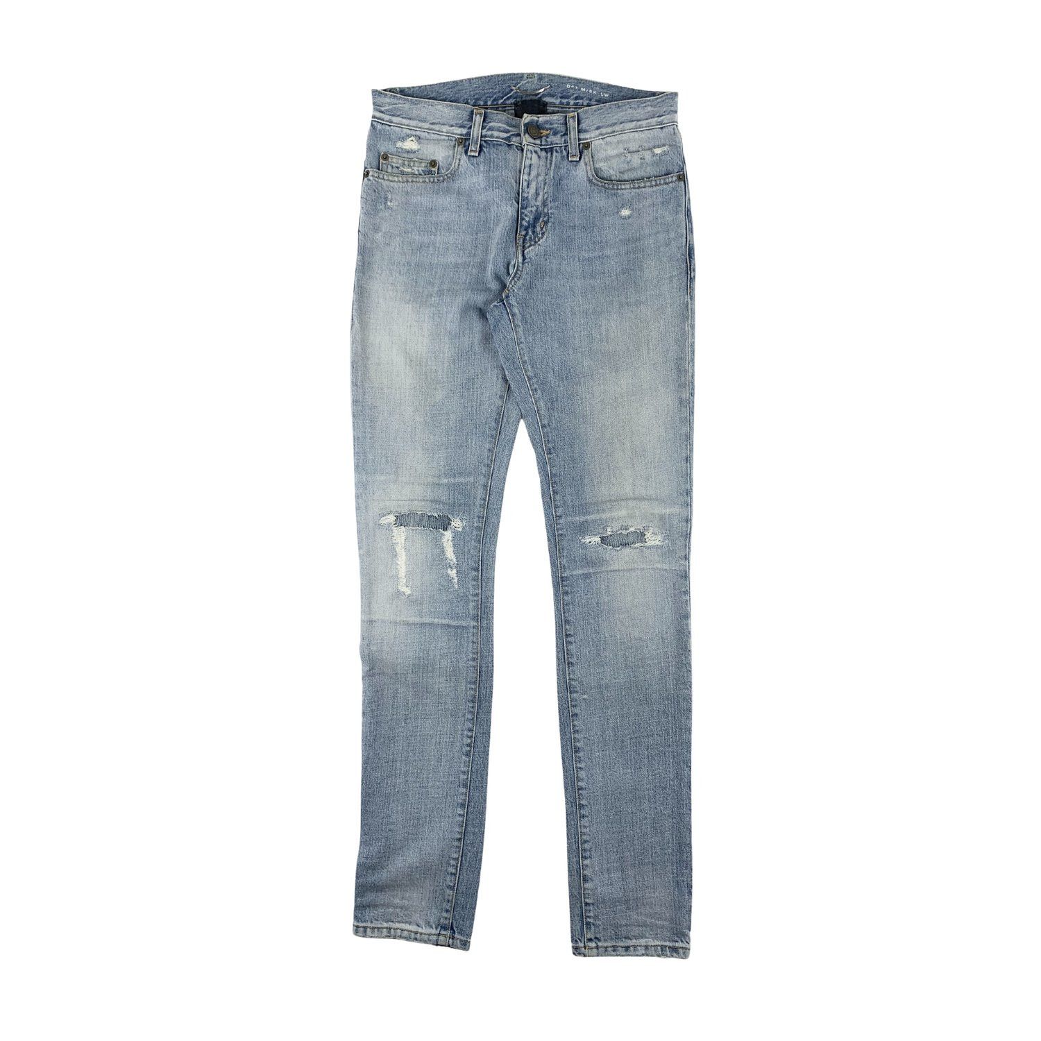 Saint Laurent Paris Saint Laurent SS16 Blue Knee Rip Patch Jeans Size US 28 / EU 44 - 2 Thumbnail