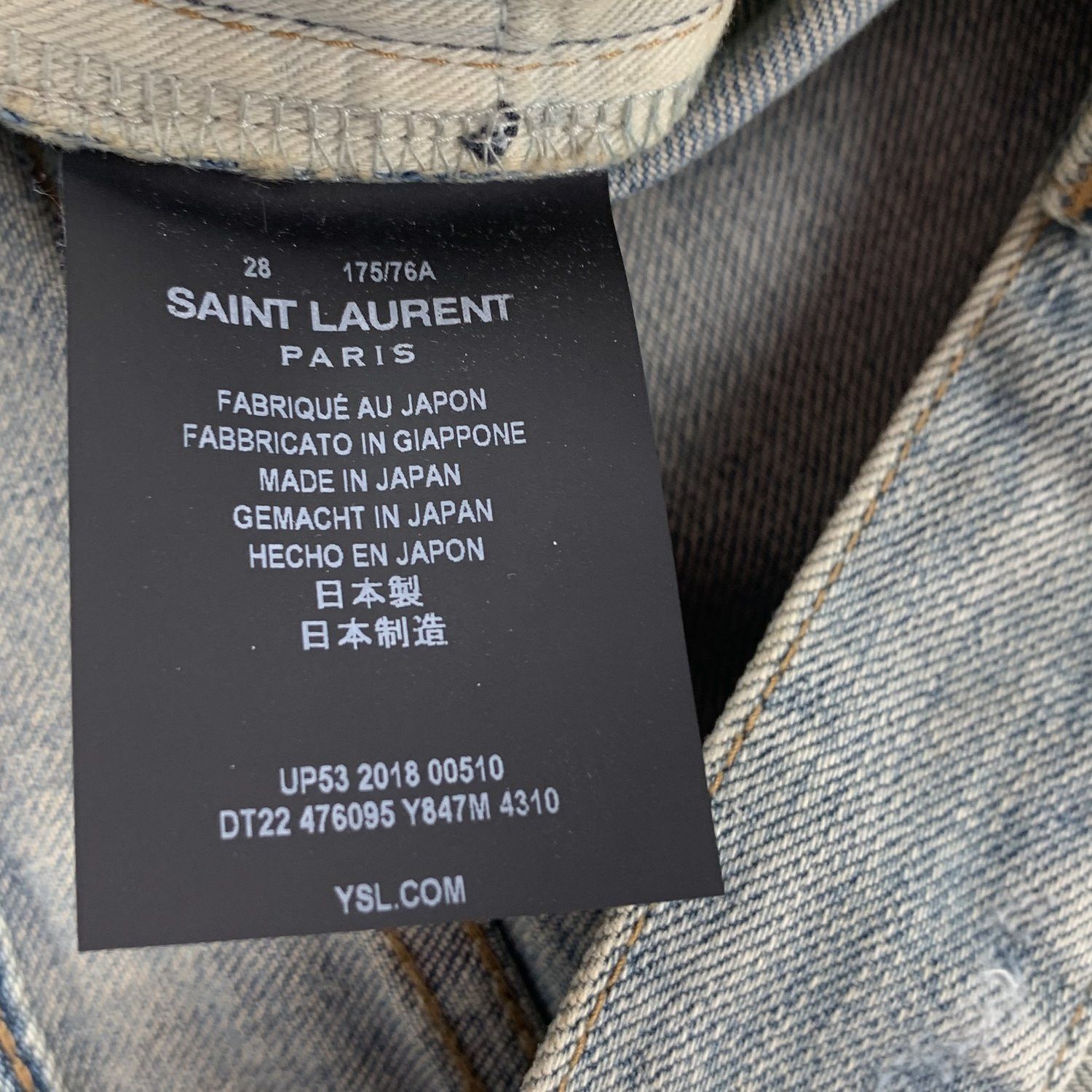 Saint Laurent Paris Saint Laurent SS16 Blue Knee Rip Patch Jeans Size US 28 / EU 44 - 5 Thumbnail