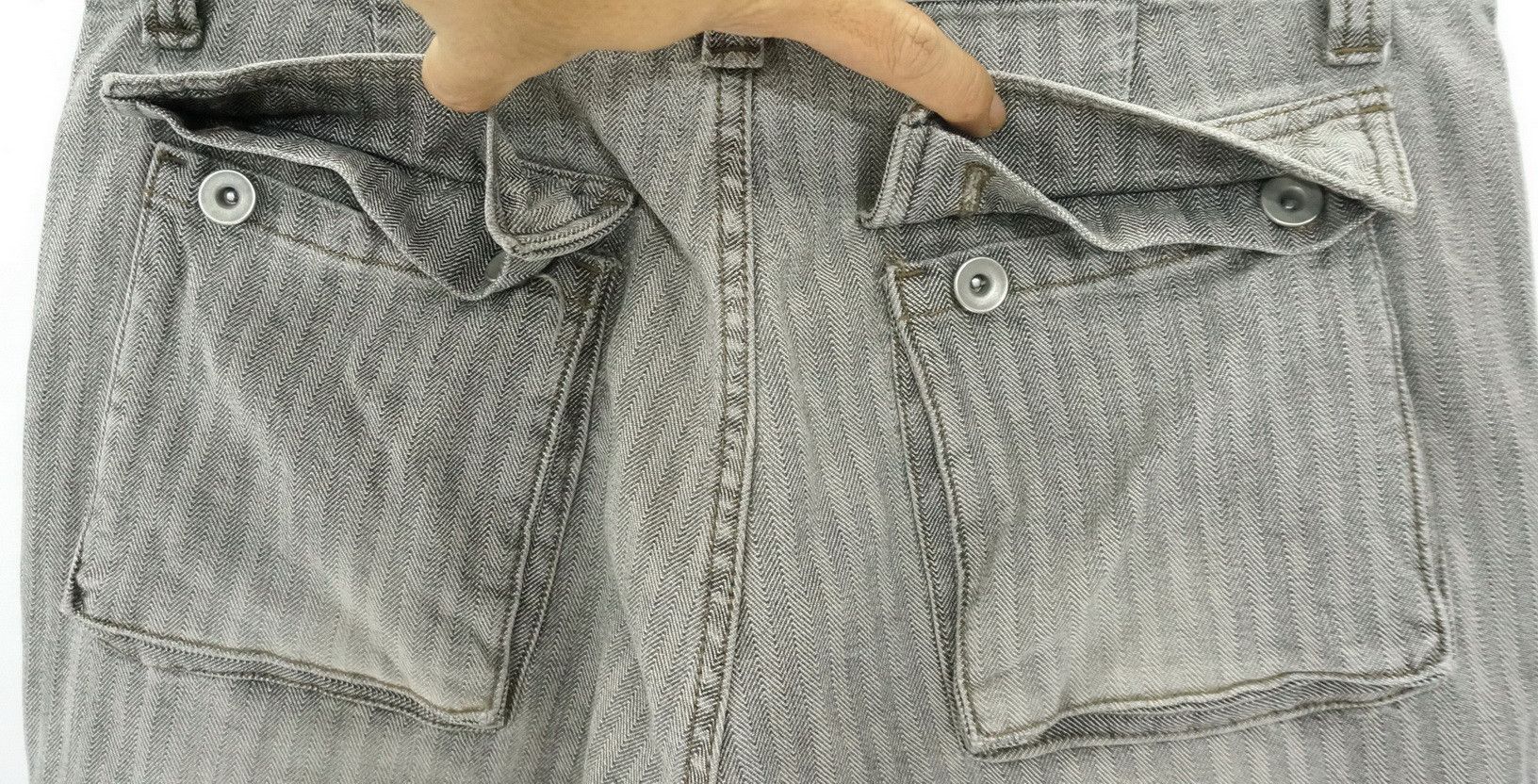 Global Work Vtg 🔥 GLOBAL WORK 🔥 Herringbone Denim Cargo Pants Size US 31 - 10 Thumbnail