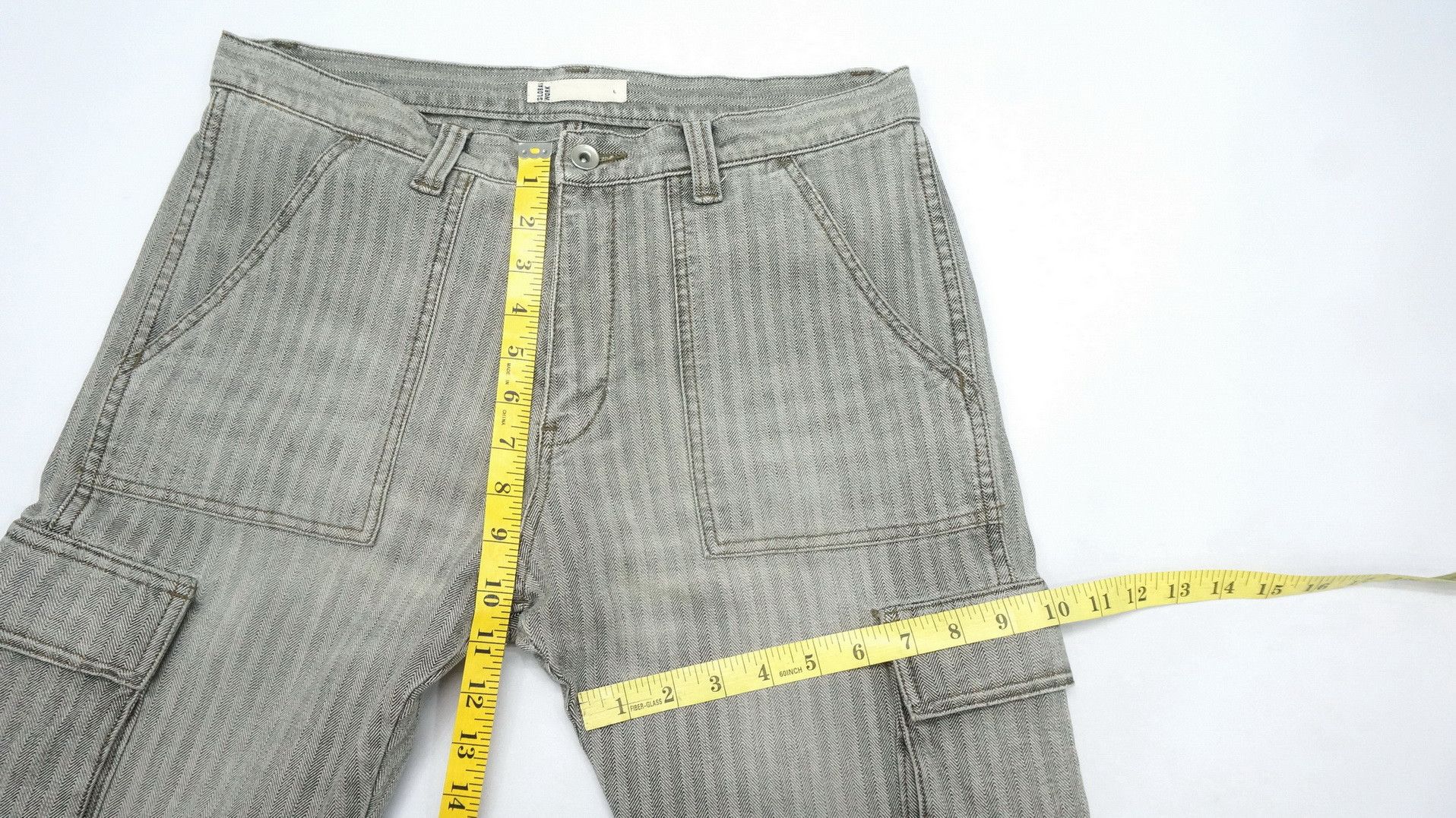 Global Work Vtg 🔥 GLOBAL WORK 🔥 Herringbone Denim Cargo Pants Size US 31 - 13 Thumbnail