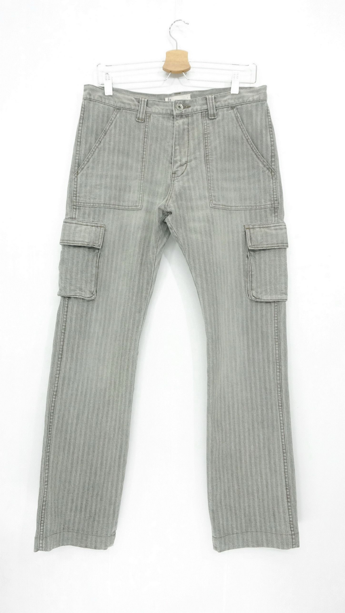 Global Work Vtg 🔥 GLOBAL WORK 🔥 Herringbone Denim Cargo Pants Size US 31 - 1 Thumbnail