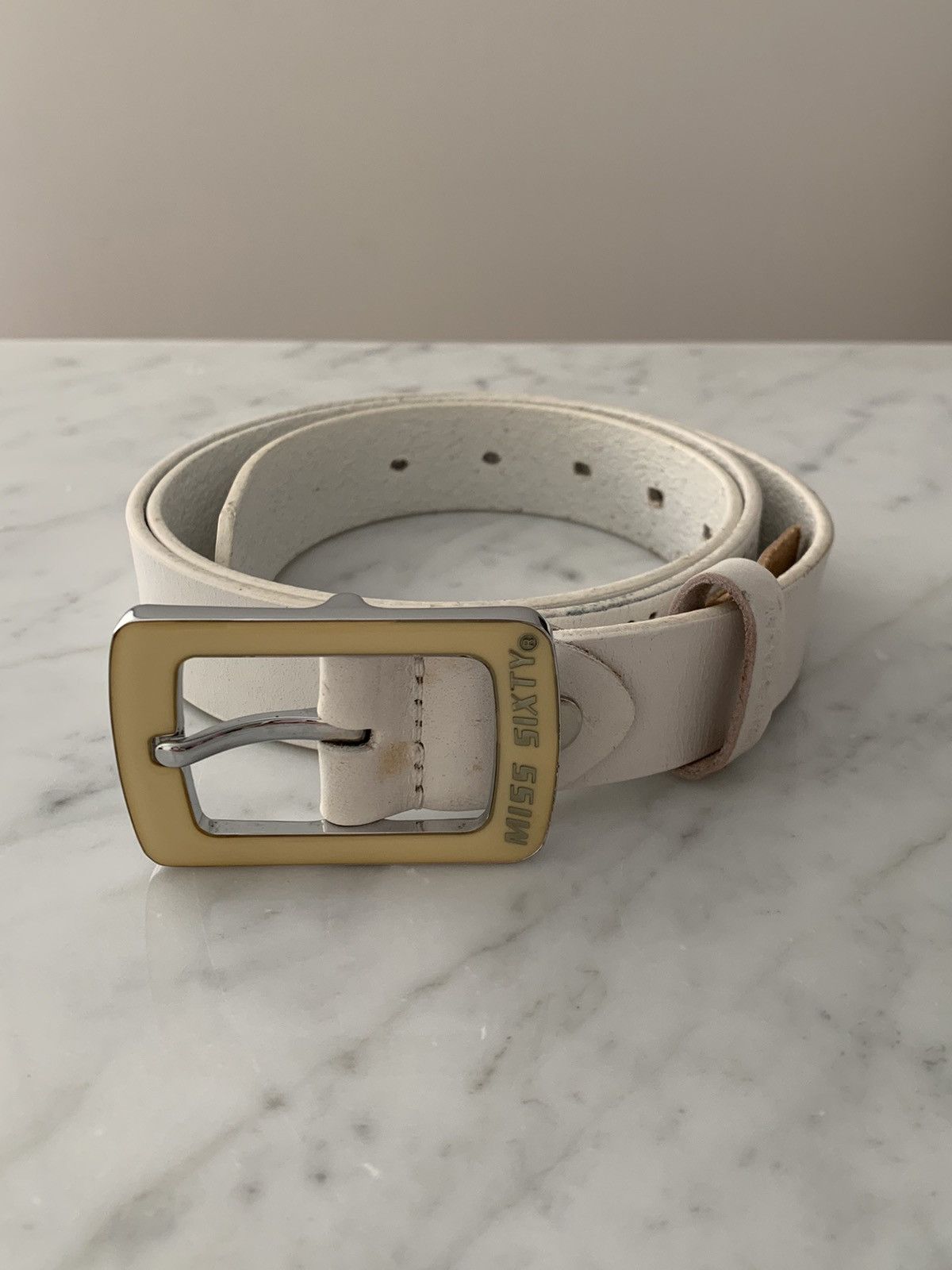 Miss Sixty MISS SIXTY WHITE LEATHER BELT Size ONE SIZE - 3 Thumbnail