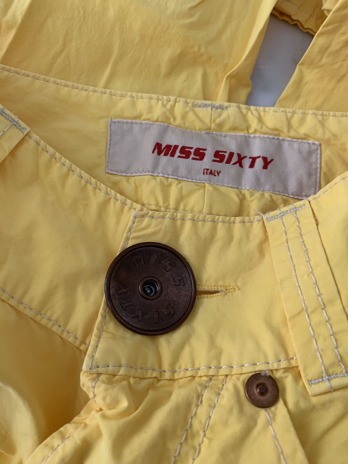 Miss Sixty VINTAGE MISS SIXTY YELLOW COTTON PANTS, MADE IN ITALY Size 24" / US 00 / IT 34 - 9 Thumbnail