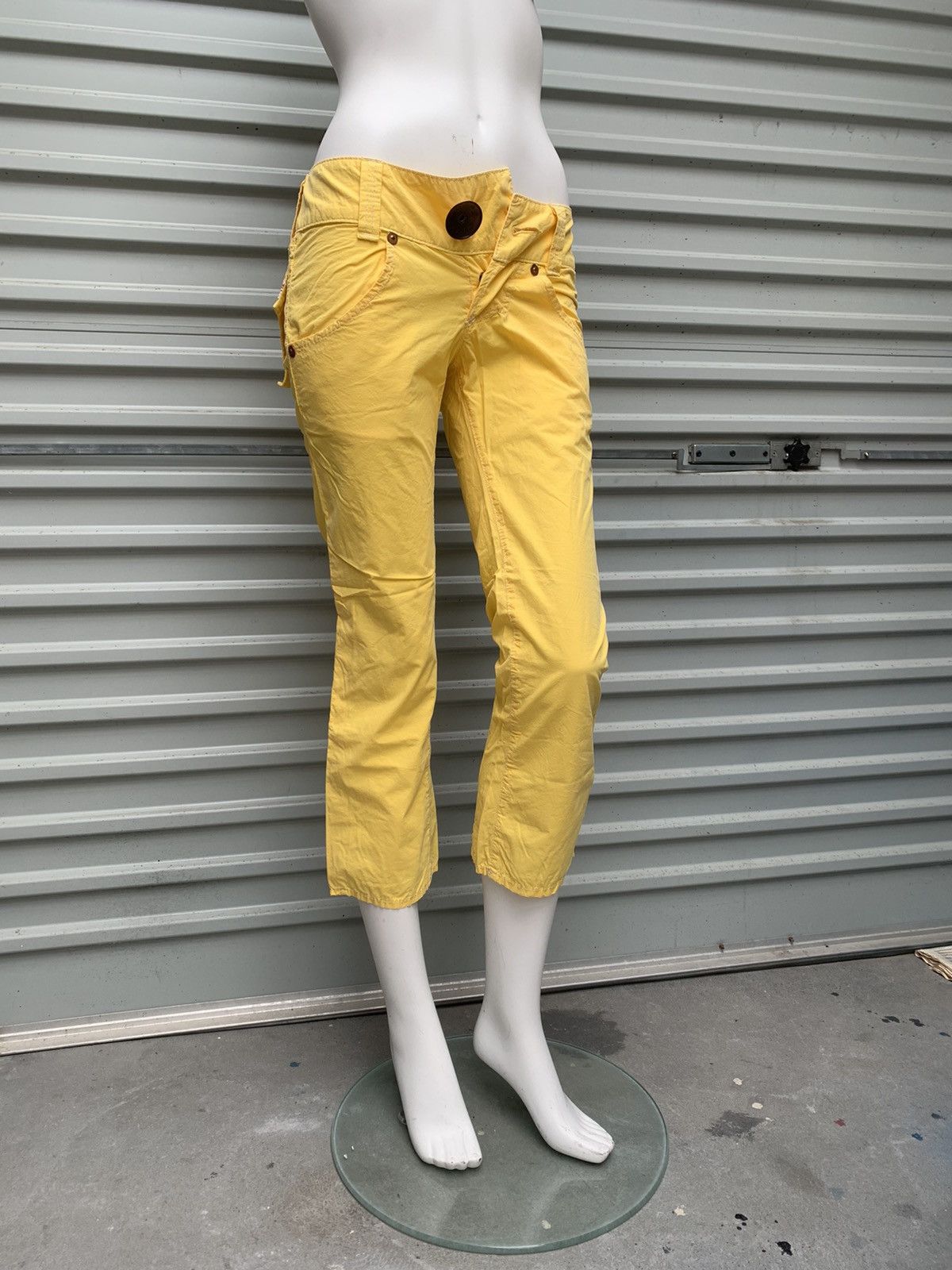 Miss Sixty VINTAGE MISS SIXTY YELLOW COTTON PANTS, MADE IN ITALY Size 24" / US 00 / IT 34 - 4 Thumbnail