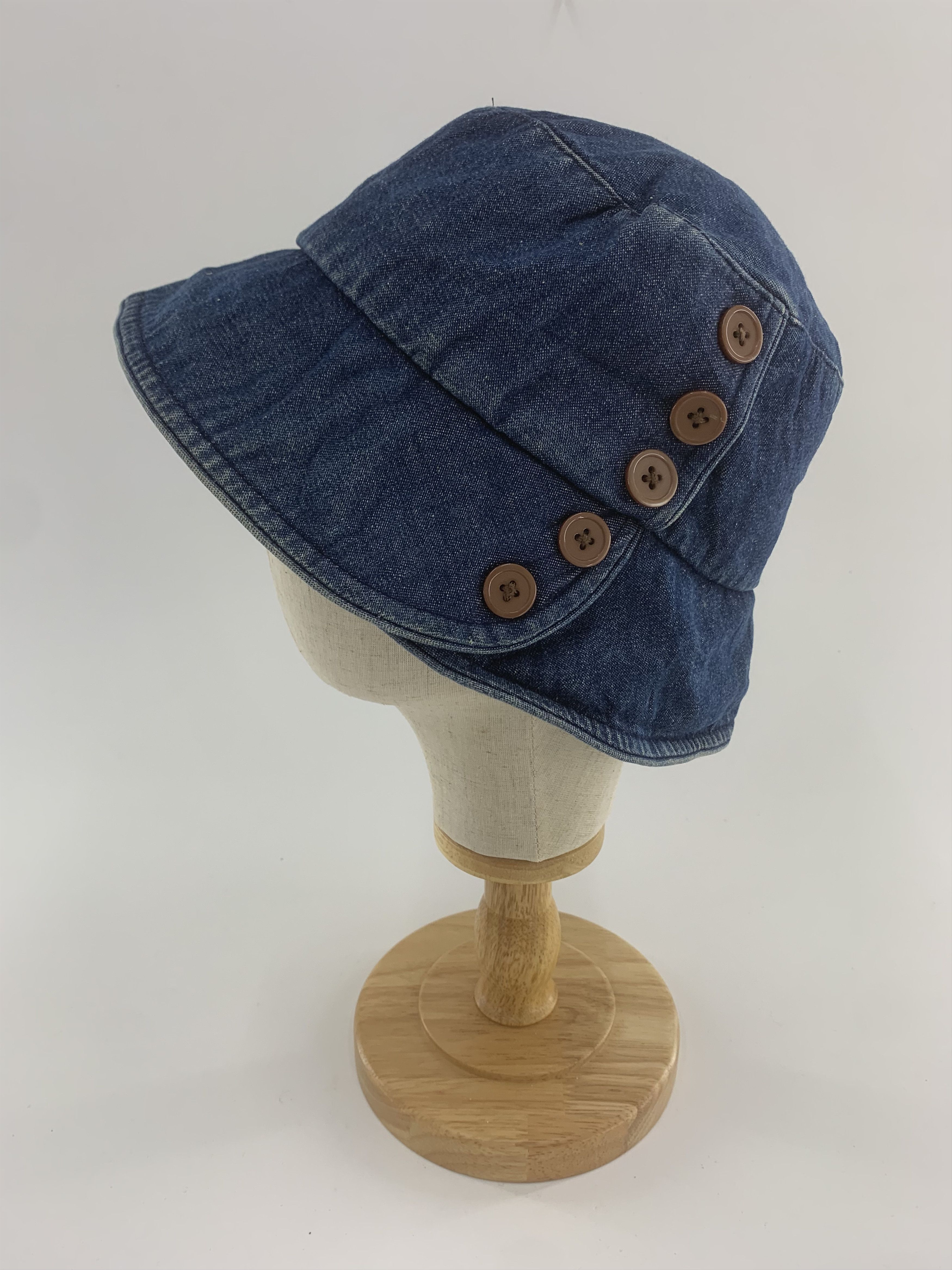 Japanese Brand Unknown Denim Hat Side Button Size ONE SIZE - 1 Thumbnail