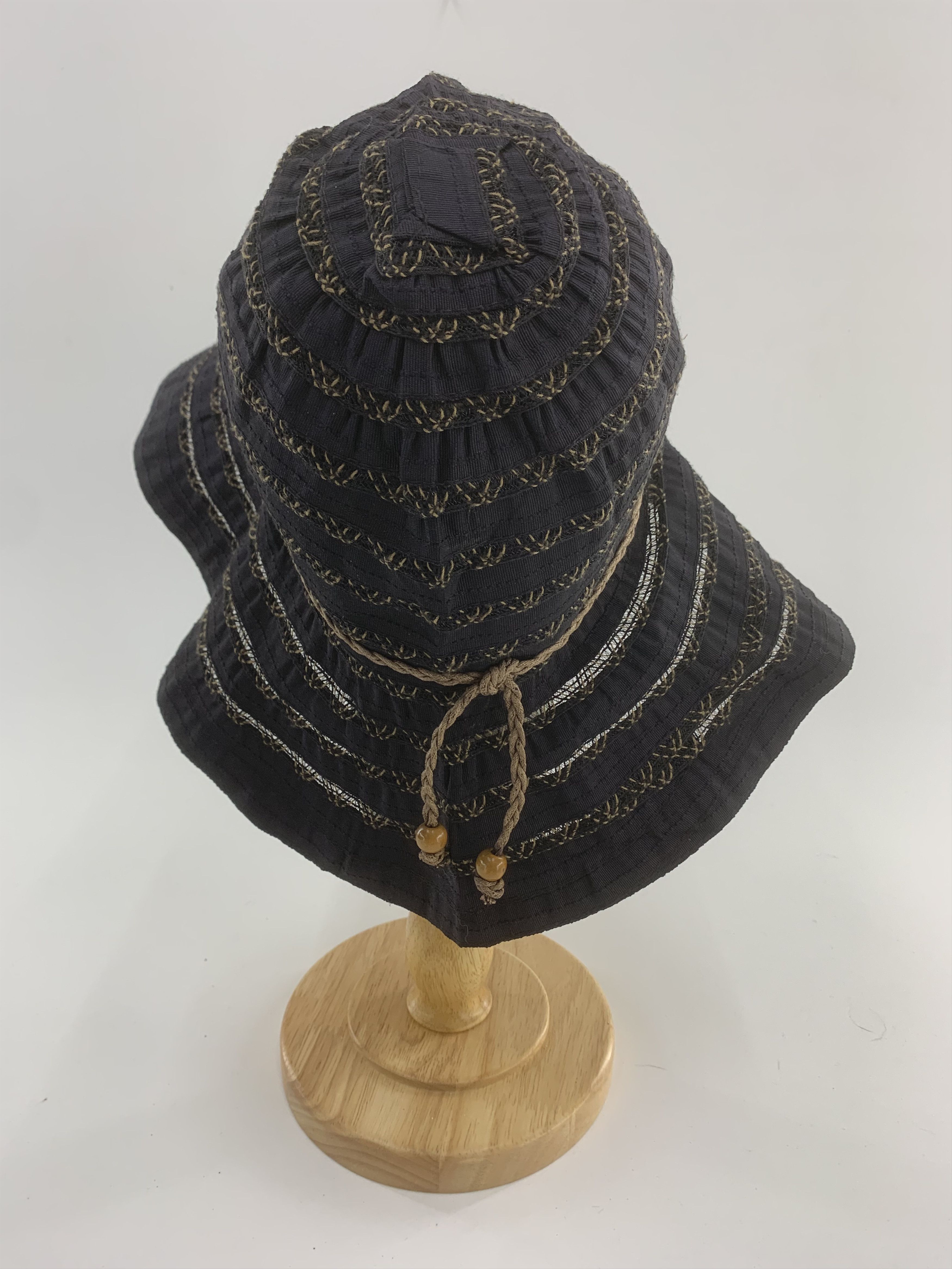 Vintage Black Stitched Hat Nice Design for Womens Size ONE SIZE - 3 Thumbnail