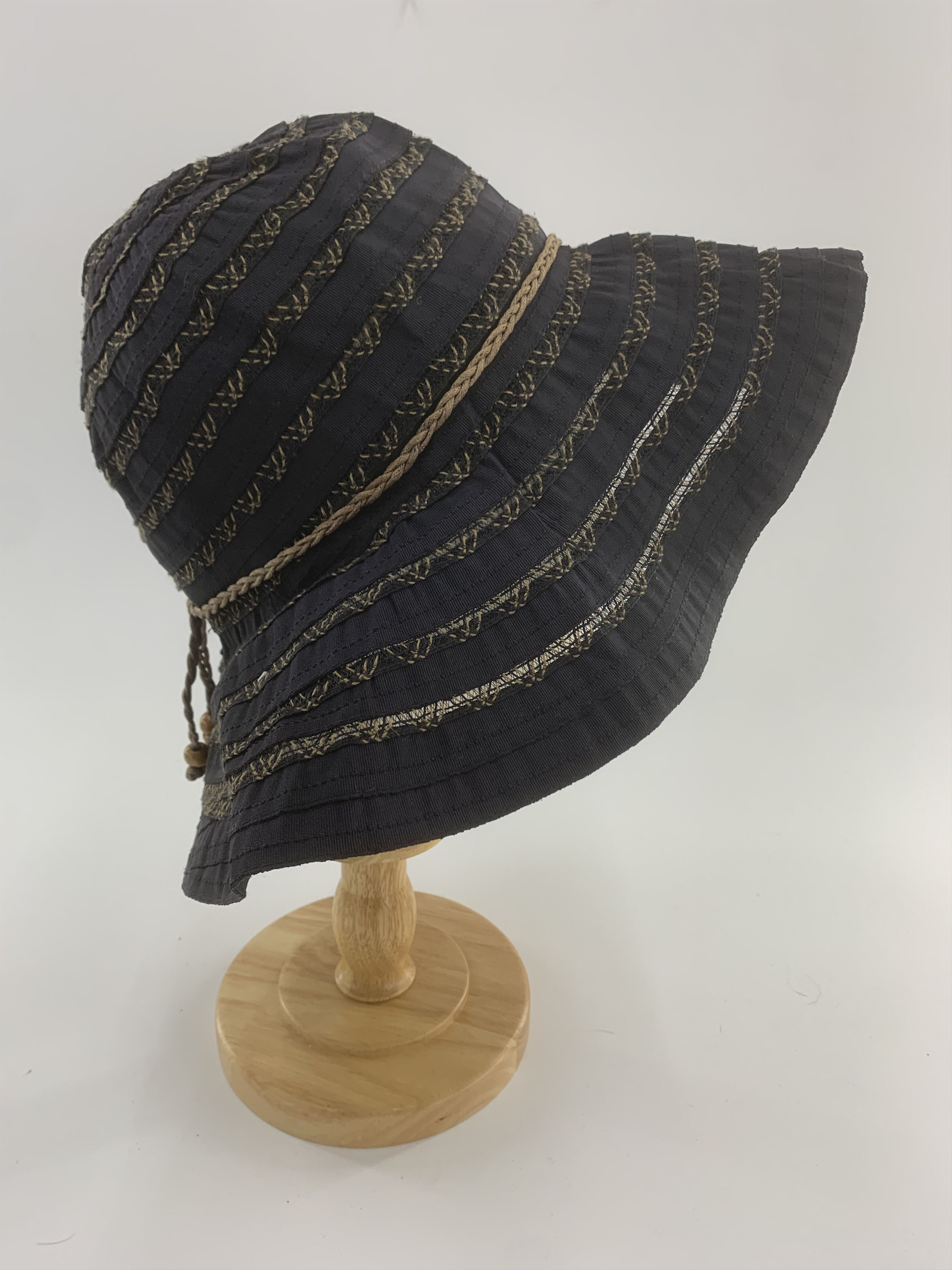 Vintage Black Stitched Hat Nice Design for Womens Size ONE SIZE - 4 Thumbnail