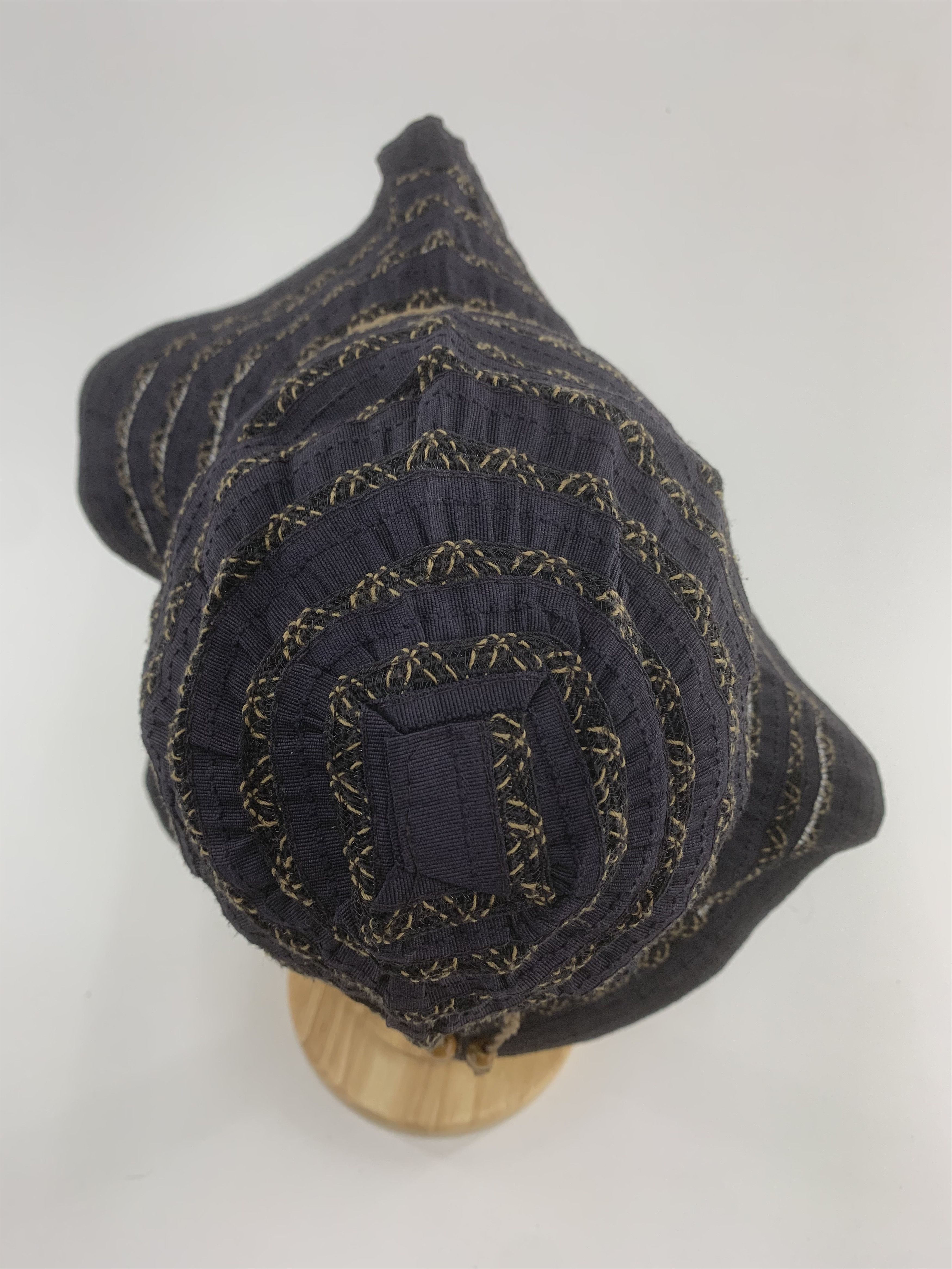 Vintage Black Stitched Hat Nice Design for Womens Size ONE SIZE - 5 Thumbnail