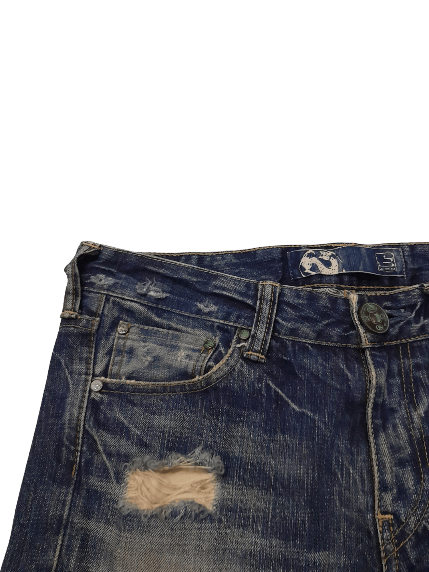 Japanese Brand × Mizra Jeans Kyoto ZEN Japan Distressed Denim (E754) waist 32 Size US 32 / EU 48 - 3 Thumbnail
