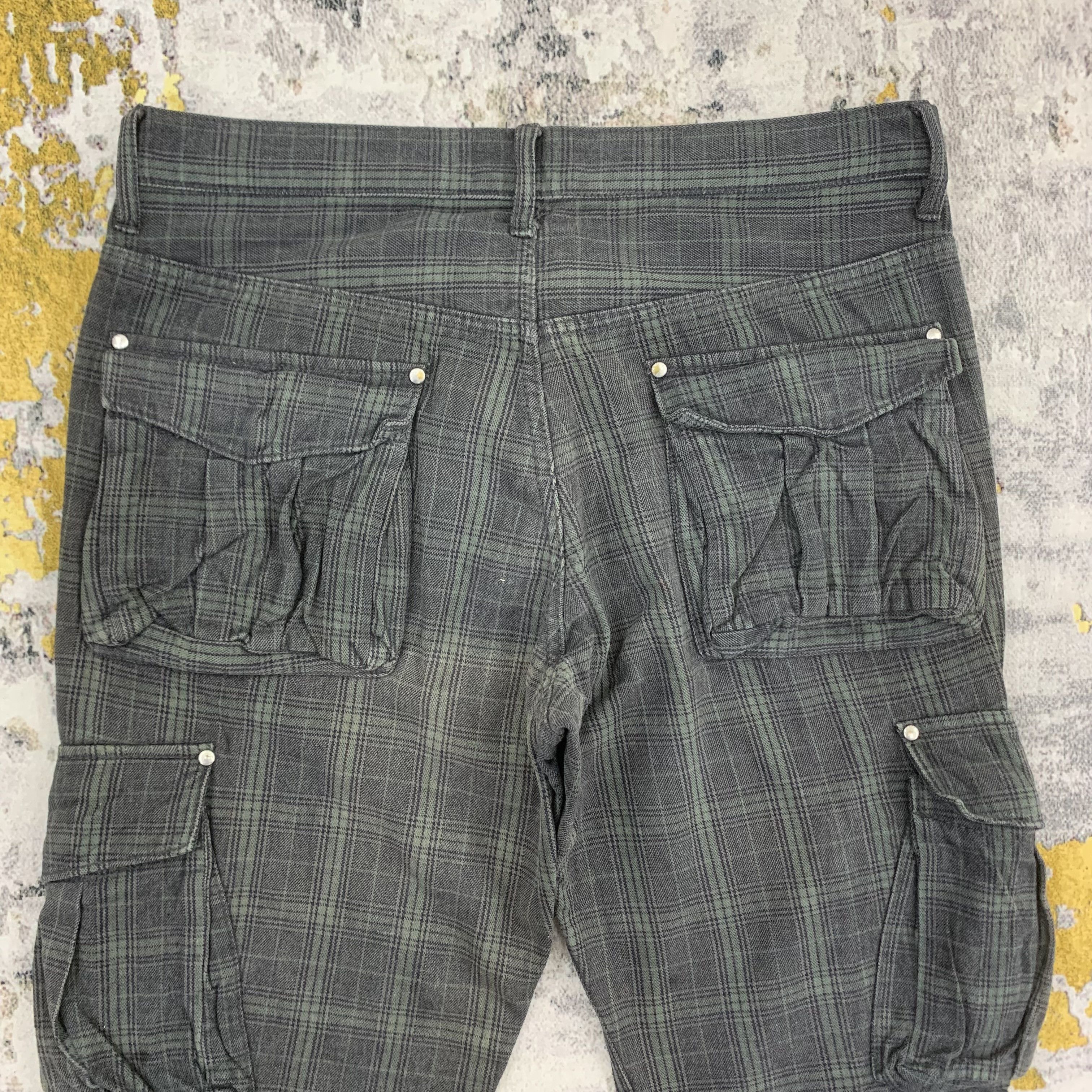 Japanese Brand Takeo Kikuchi Cargo Pants Multipocket Tartan Pattern Size US 33 - 4 Thumbnail
