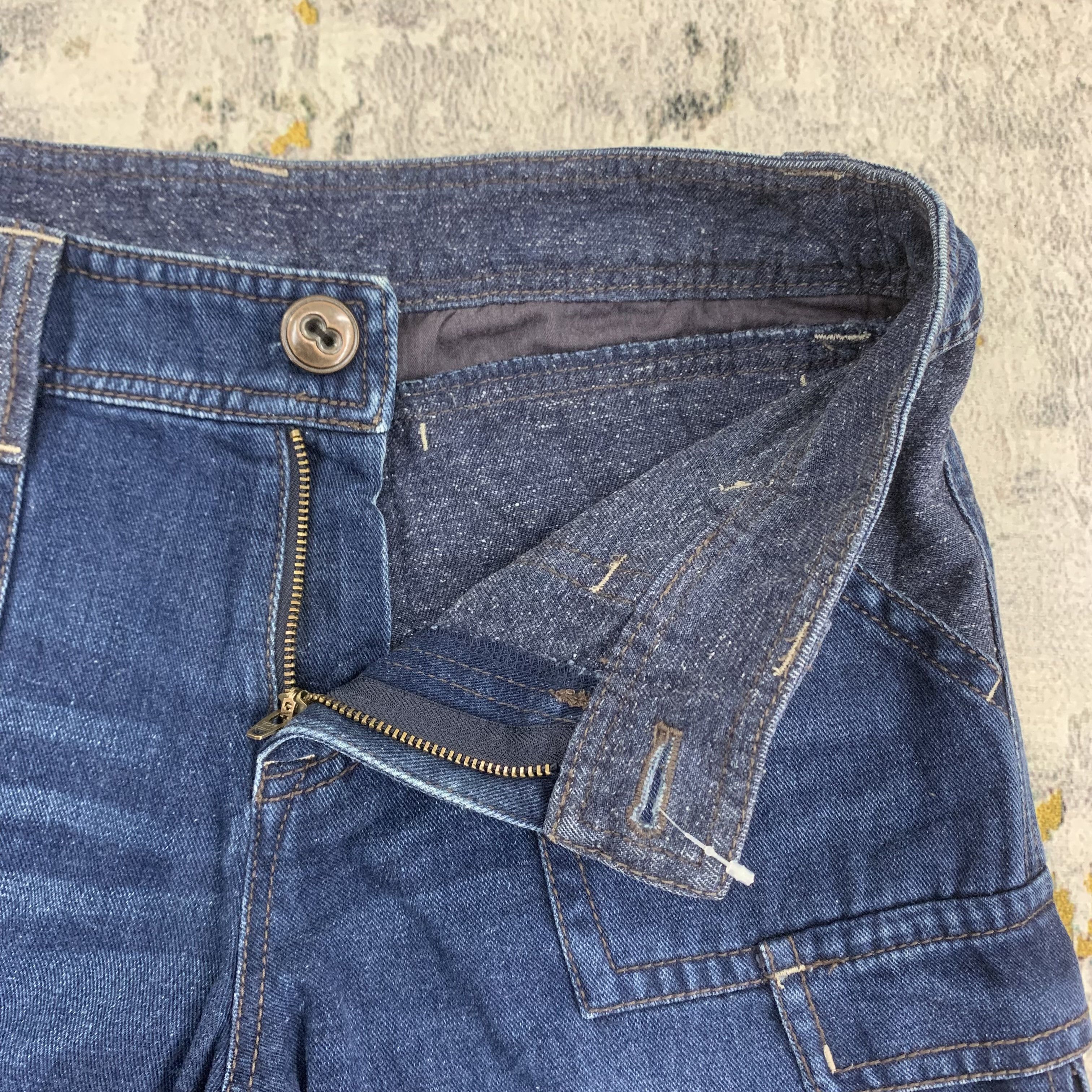 Simple Life Denim Cargo Pants Flap Pocket Blue Jeans 31x42