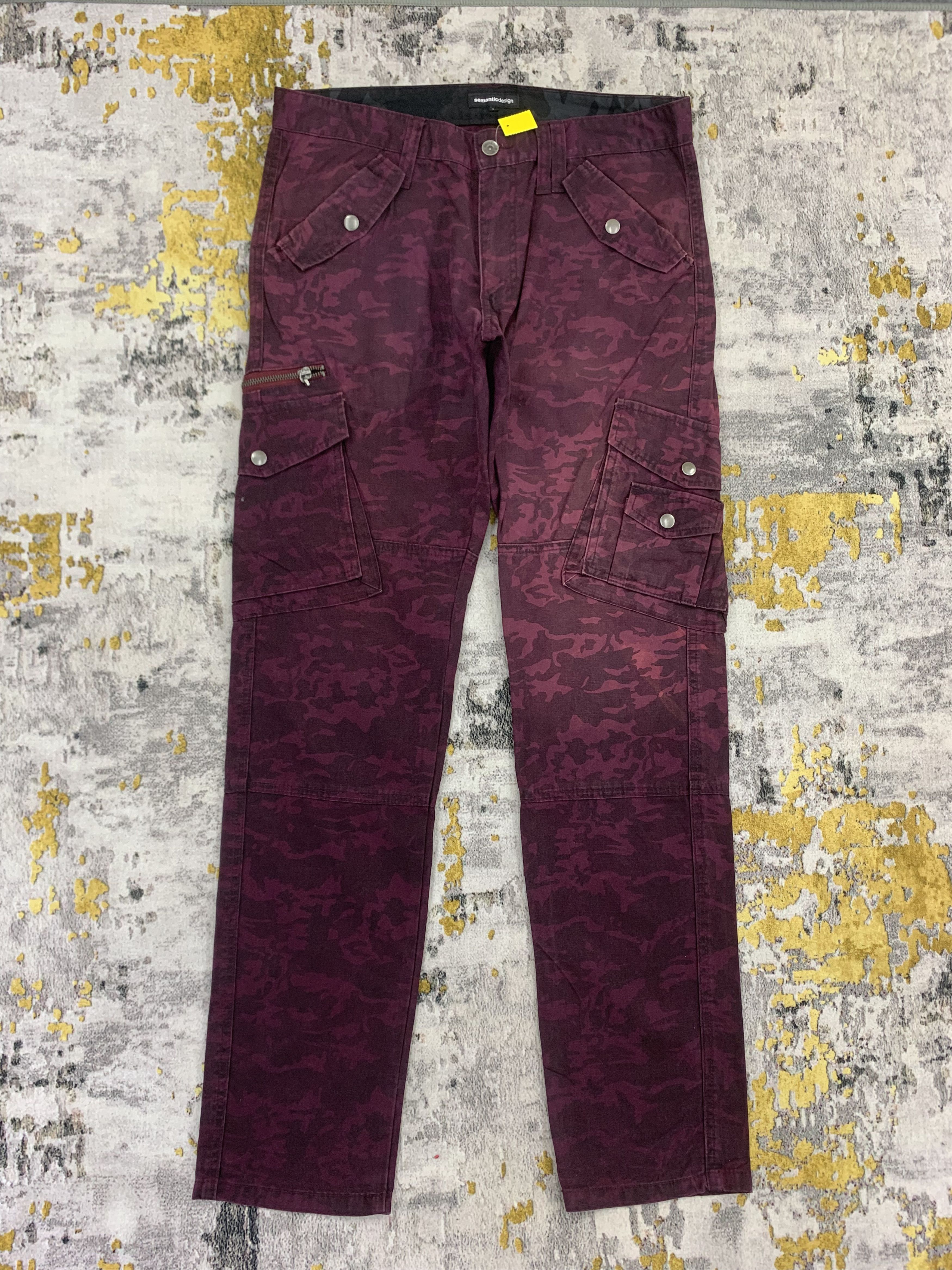 Japanese Brand Semantic Design Cargo Pants Camouflage Multipocket 33x43 Size US 33 - 1 Thumbnail