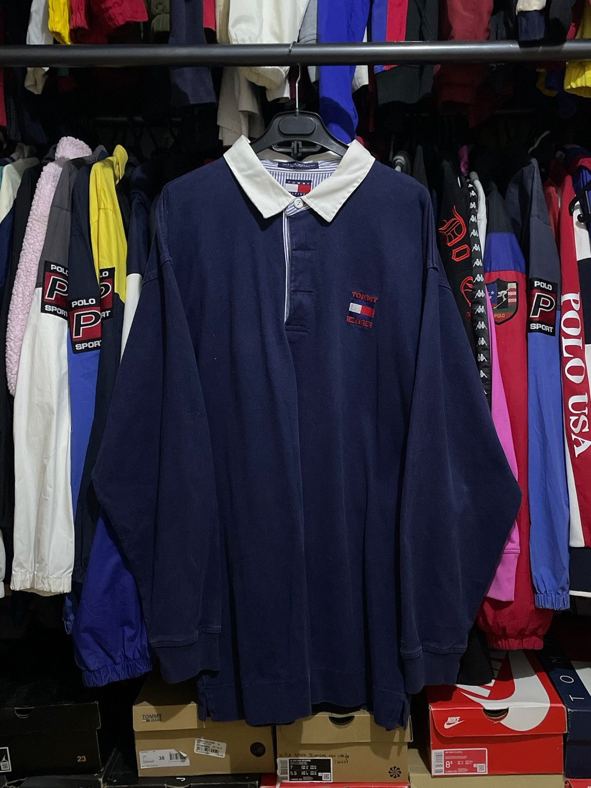 Tommy Hilfiger × Vintage Polo T-shirt Tommy Hilfiger Big Logo Crest 90’s Vintage Size US XL / EU 56 / 4 - 3 Thumbnail