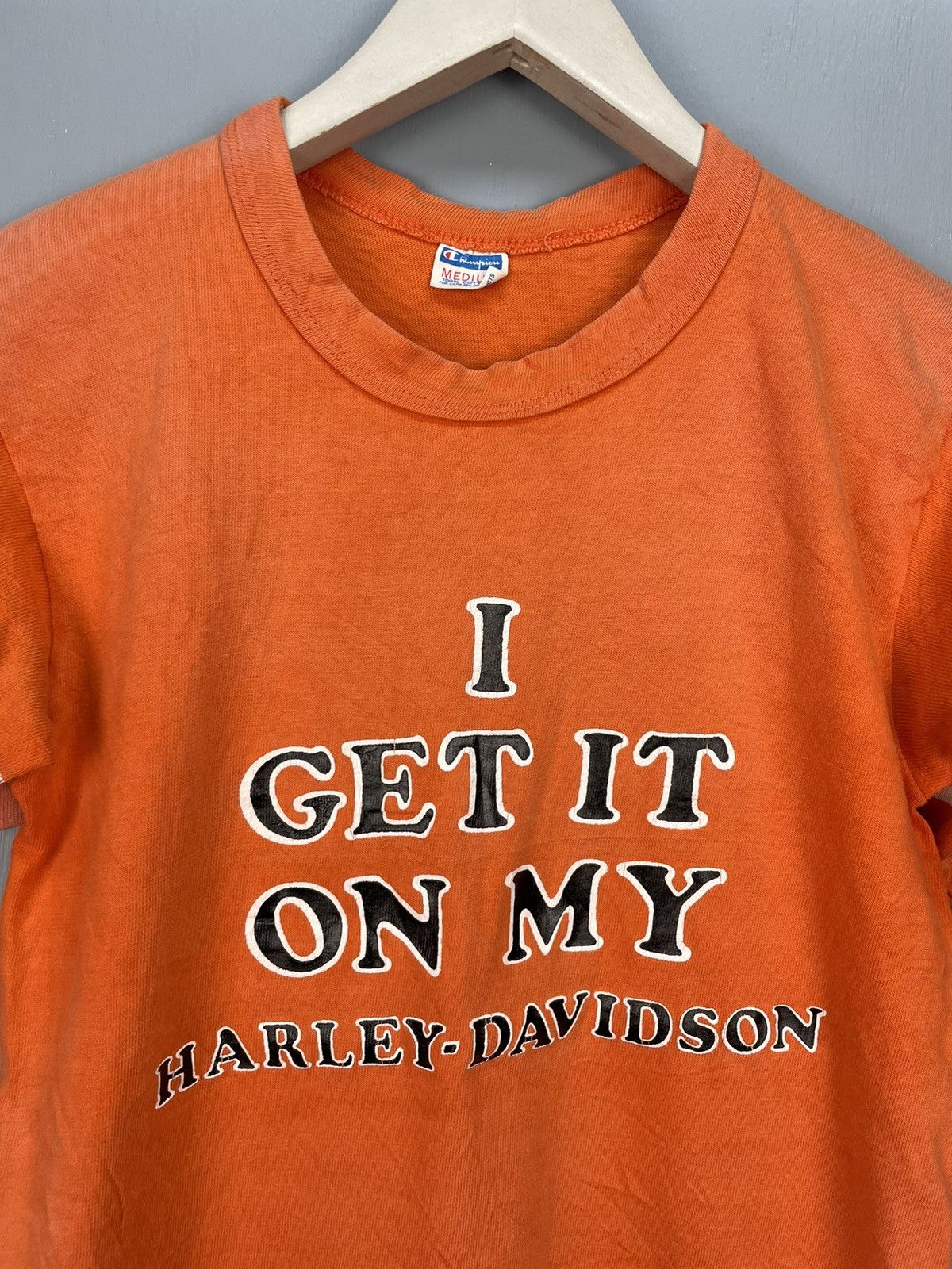Champion Vintage 70s Harley Davidson champion blue bar t shirt Size US S / EU 44-46 / 1 - 3 Thumbnail
