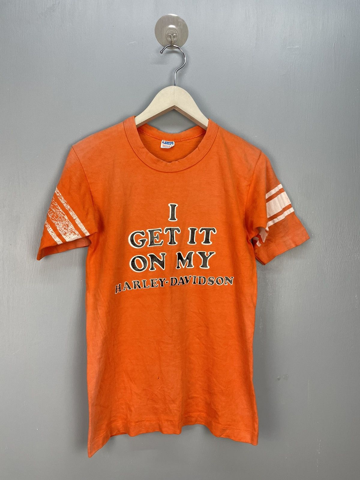 Champion Vintage 70s Harley Davidson champion blue bar t shirt Size US S / EU 44-46 / 1 - 1 Thumbnail