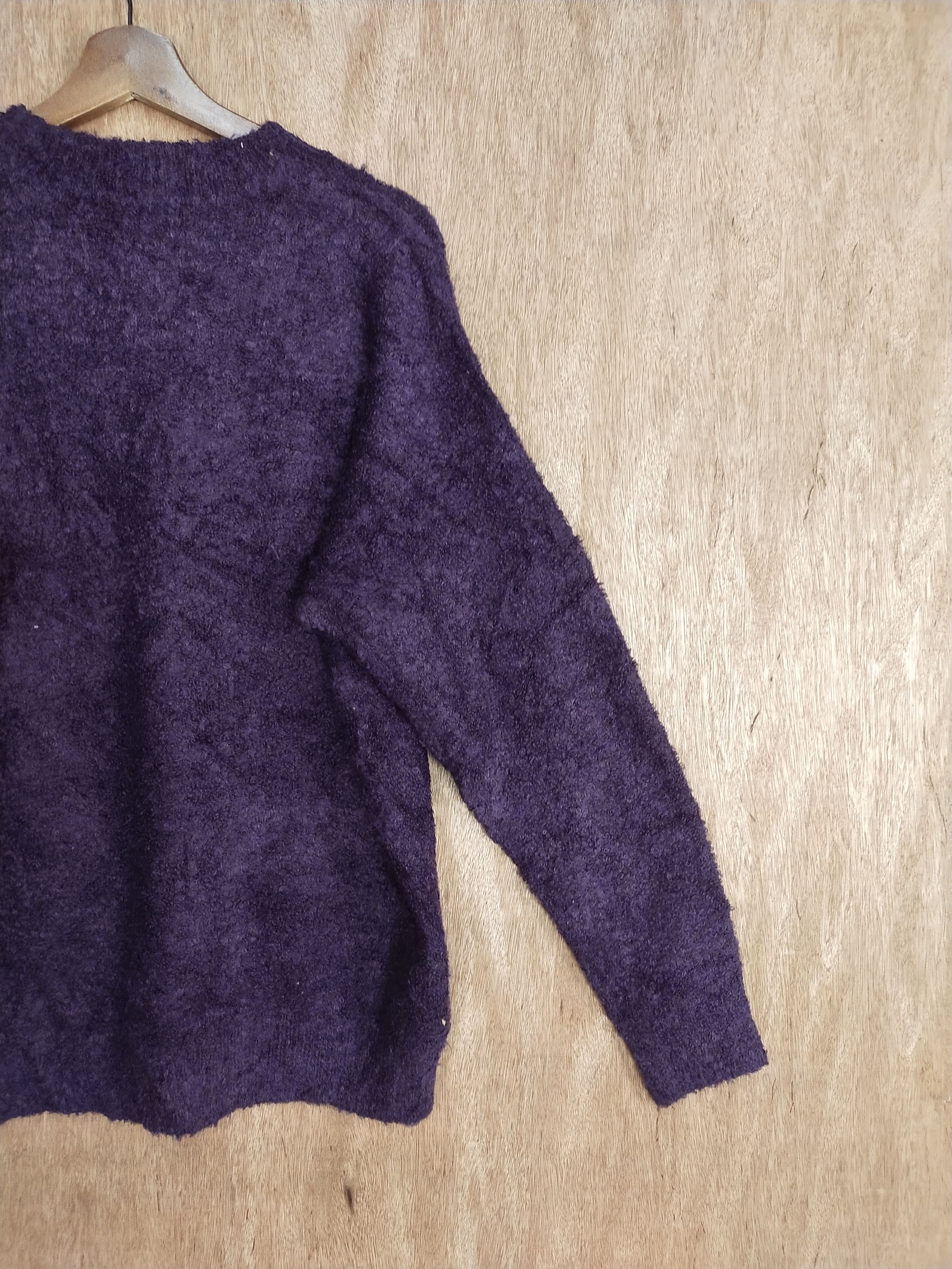 Homespun Knitwear × Japanese Brand GU shag shaggy mohair purple knitwear #S038 Size US M / EU 48-50 / 2 - 10 Thumbnail