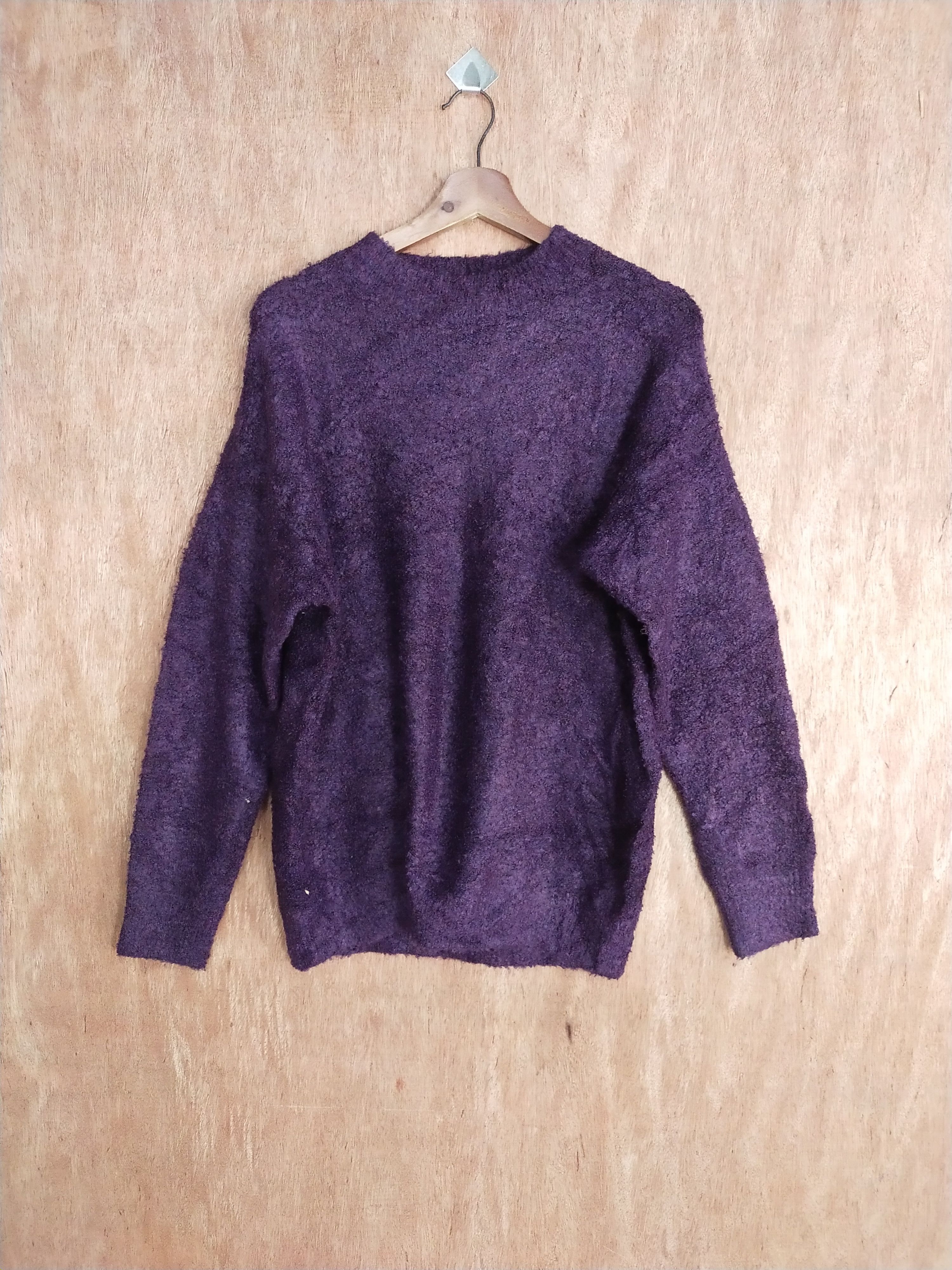 Homespun Knitwear × Japanese Brand GU shag shaggy mohair purple knitwear #S038 Size US M / EU 48-50 / 2 - 1 Thumbnail