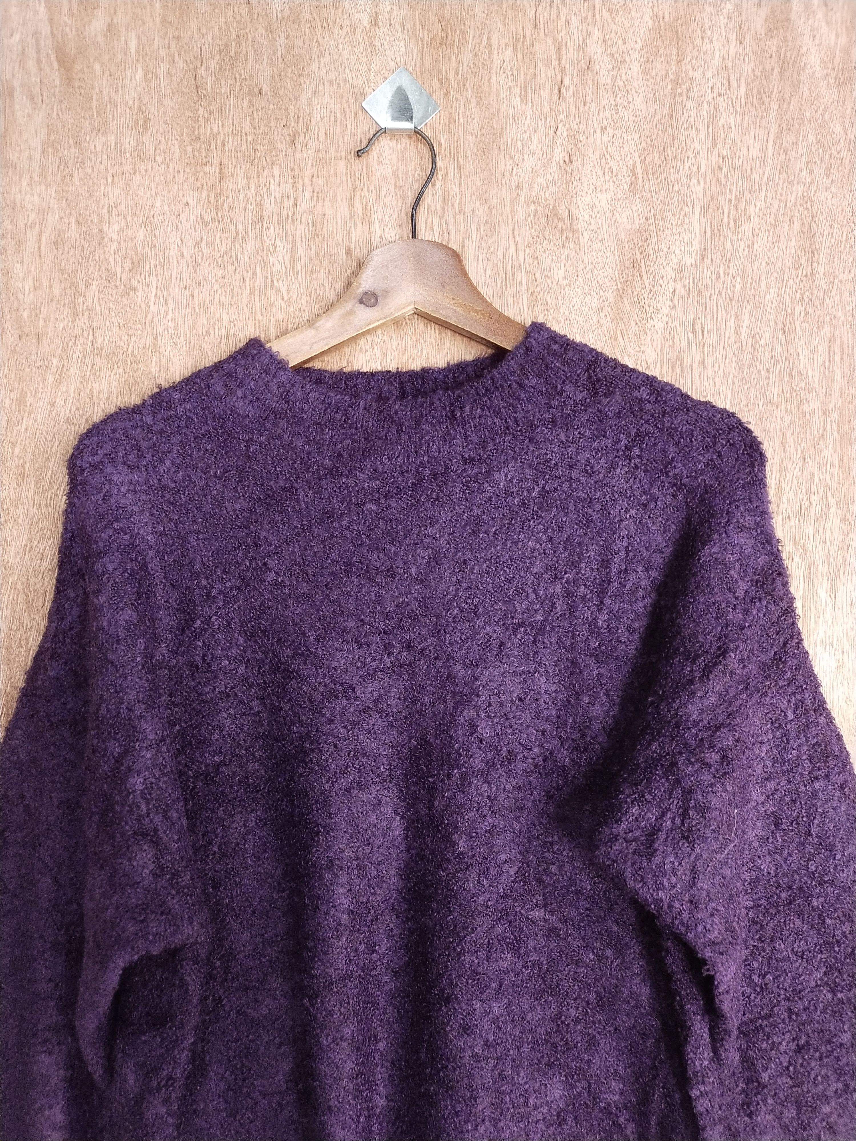 Homespun Knitwear × Japanese Brand GU shag shaggy mohair purple knitwear #S038 Size US M / EU 48-50 / 2 - 2 Thumbnail