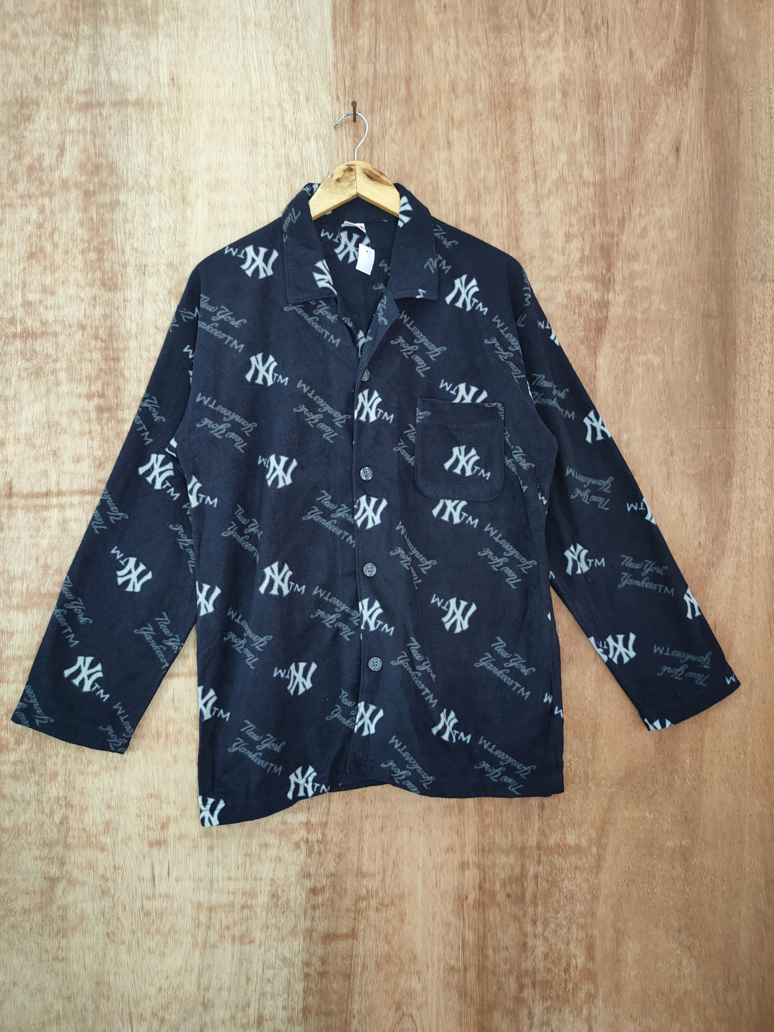 image of Never Sleep x New York Ny Major League Baseball Pyjama Sleepwear 838 in Black, Men's (Size Large)