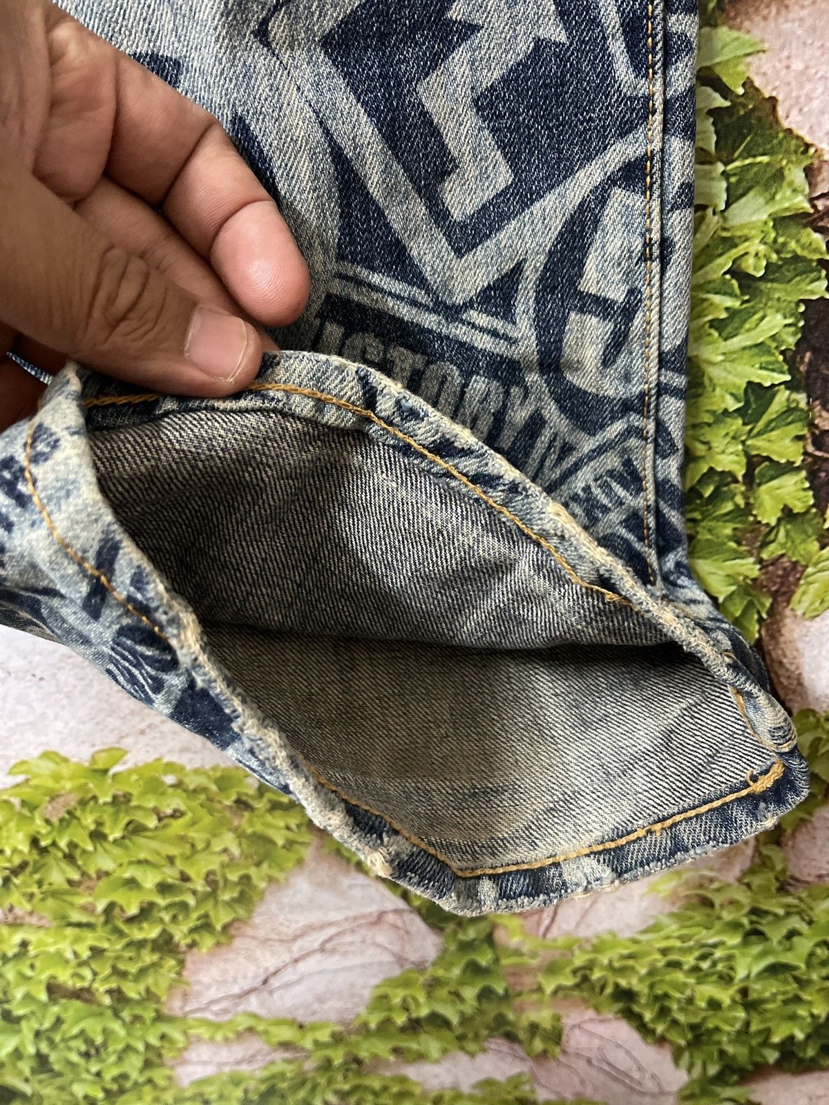 Japanese Brand × Vintage VINTAGE CO&LU ALL OVER ACID WASH PRINTED EFFECT SMILEY RARE Size US 27 - 10 Thumbnail