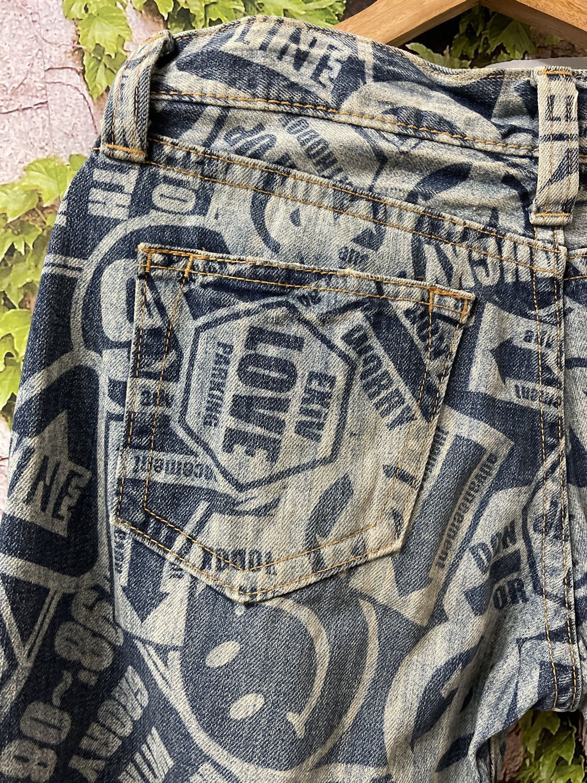 Japanese Brand × Vintage VINTAGE CO&LU ALL OVER ACID WASH PRINTED EFFECT SMILEY RARE Size US 27 - 5 Thumbnail