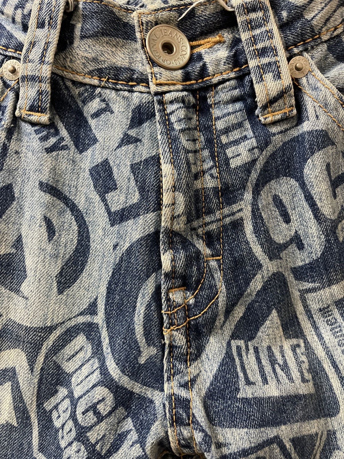 Japanese Brand × Vintage VINTAGE CO&LU ALL OVER ACID WASH PRINTED EFFECT SMILEY RARE Size US 27 - 14 Thumbnail