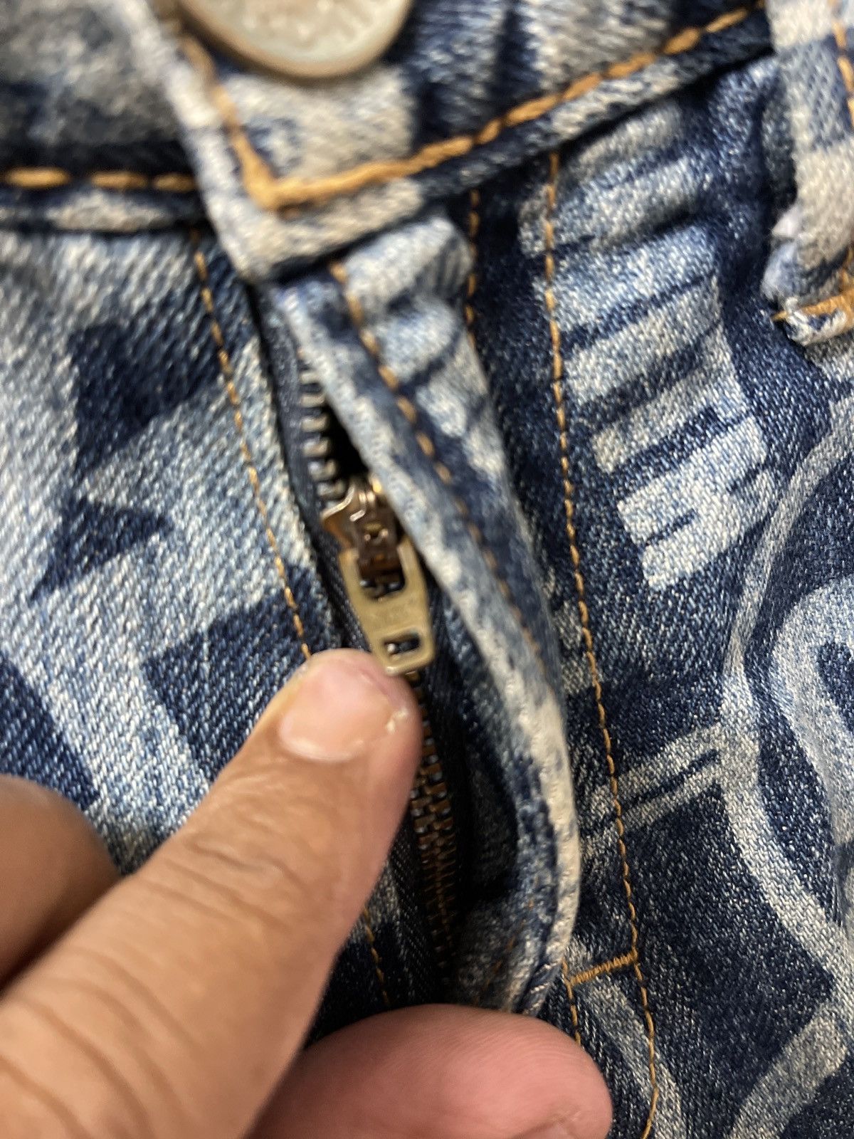 Japanese Brand × Vintage VINTAGE CO&LU ALL OVER ACID WASH PRINTED EFFECT SMILEY RARE Size US 27 - 13 Thumbnail