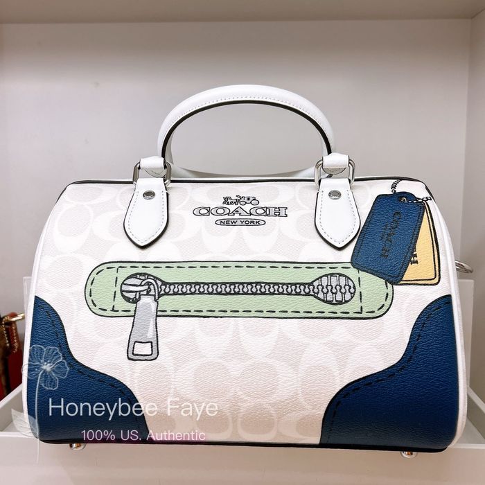 Coach Rowan Satchel in Signature Canvas with Bee Print