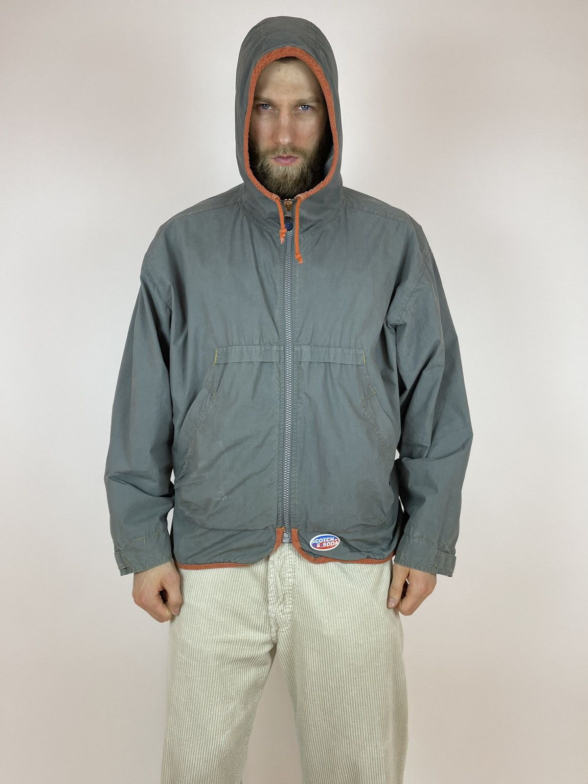 Scotch & Soda SCOTCH SODA VINTAGE HOODED JACKET Washed Gray Mens size L Size US L / EU 52-54 / 3 - 5 Thumbnail