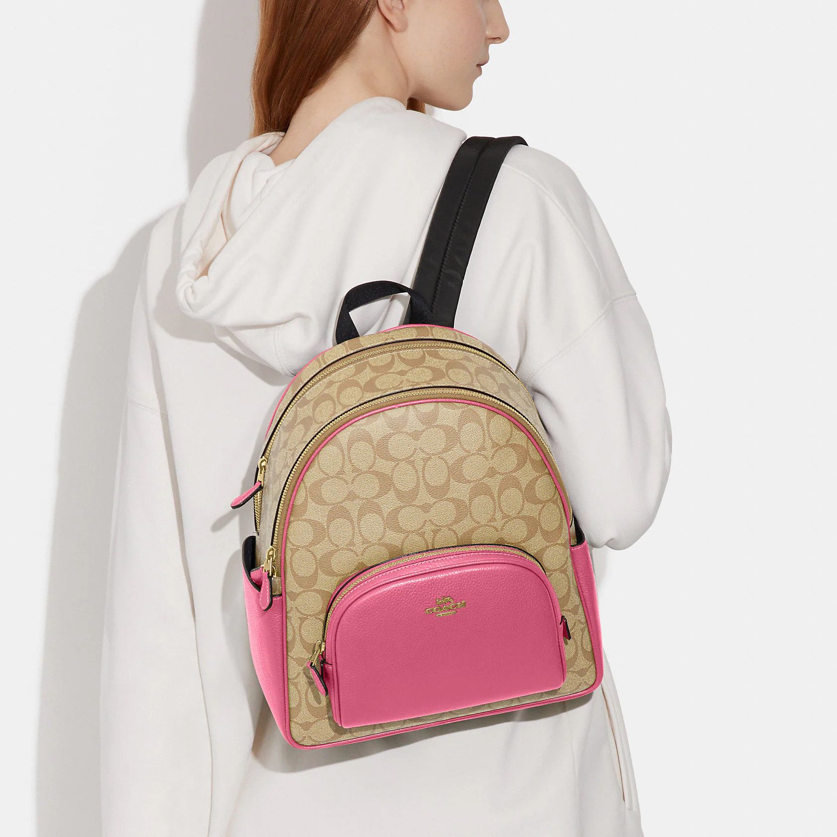 【Coach】新作SALE!! Court Backpack Signature☆バックパック Coach Court Backpack In Signature Canvas With Floral Print