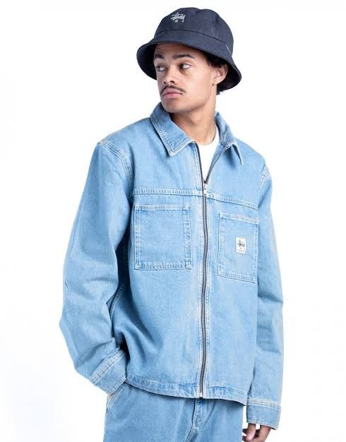 Stussy Denim zip up work shirt | Grailed