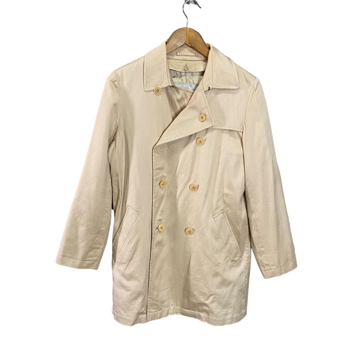 image of Aquascutum Doublebreasted Overcoat in Khaki, Women's (Size Medium)