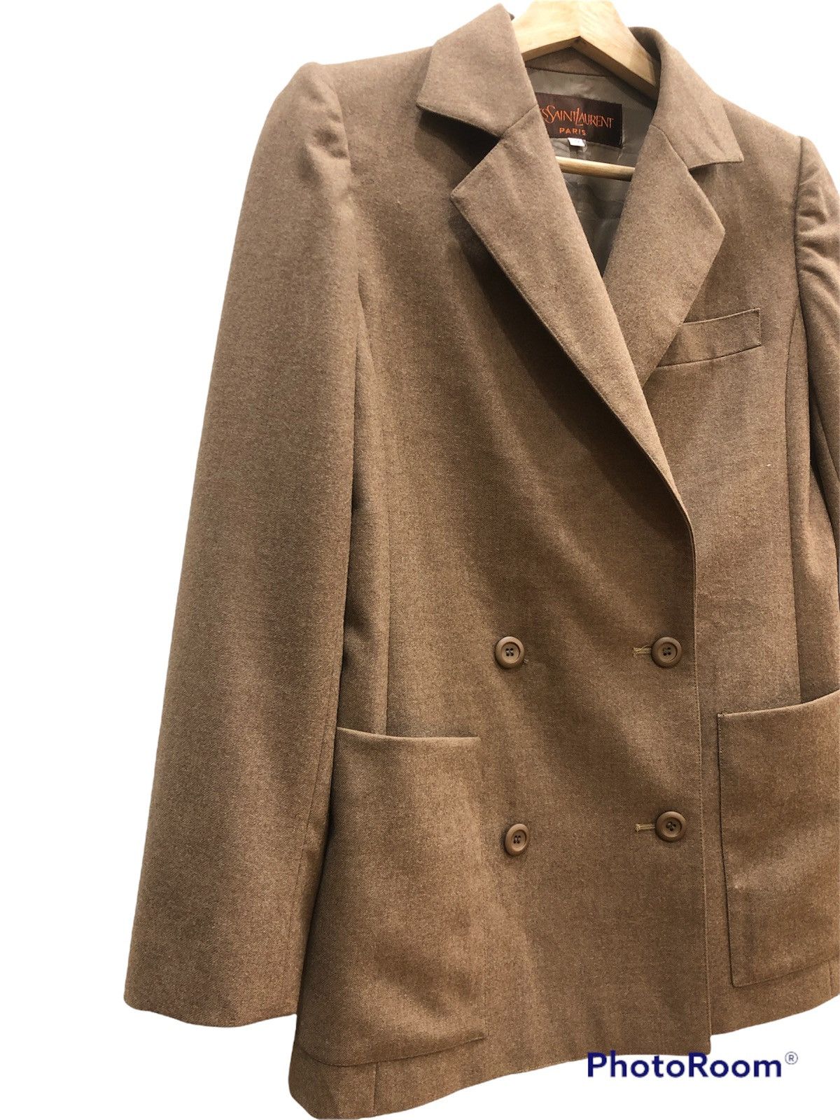 Tom Ford Vtg Yves Saint Laurent Paris Double Breasted Blazer Coat Size 34R - 2 Thumbnail