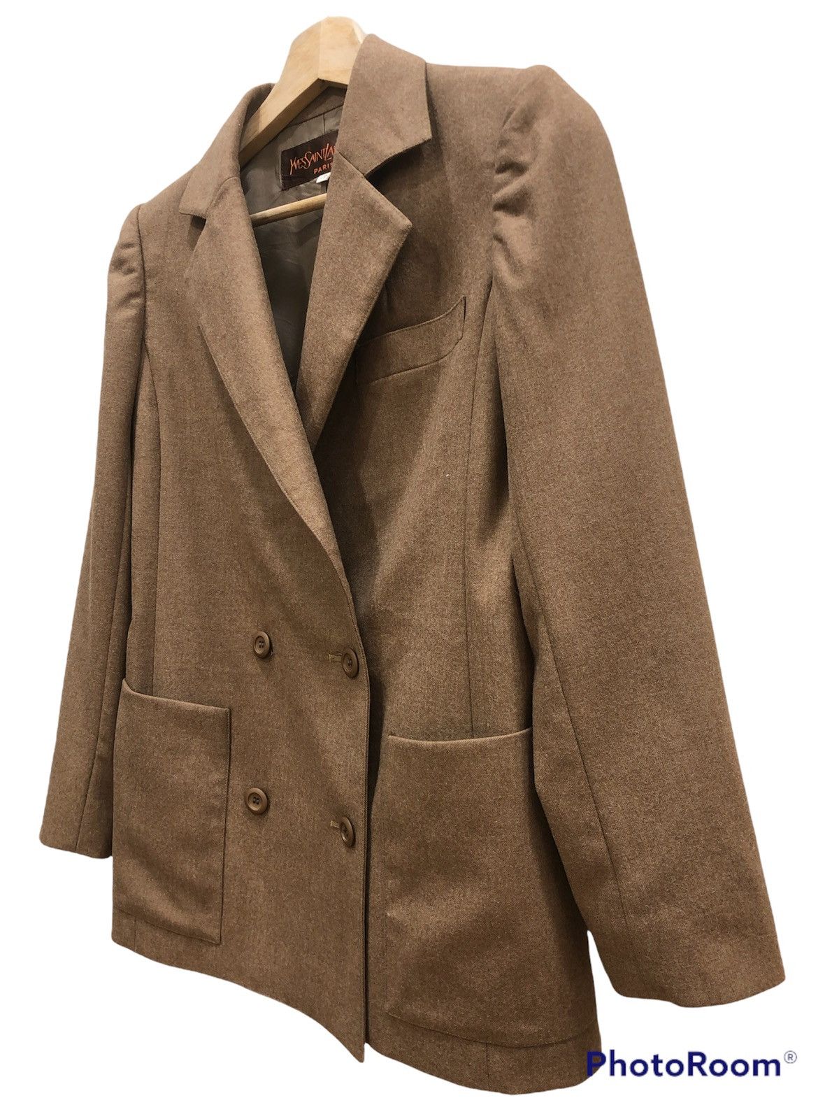 Tom Ford Vtg Yves Saint Laurent Paris Double Breasted Blazer Coat Size 34R - 3 Thumbnail