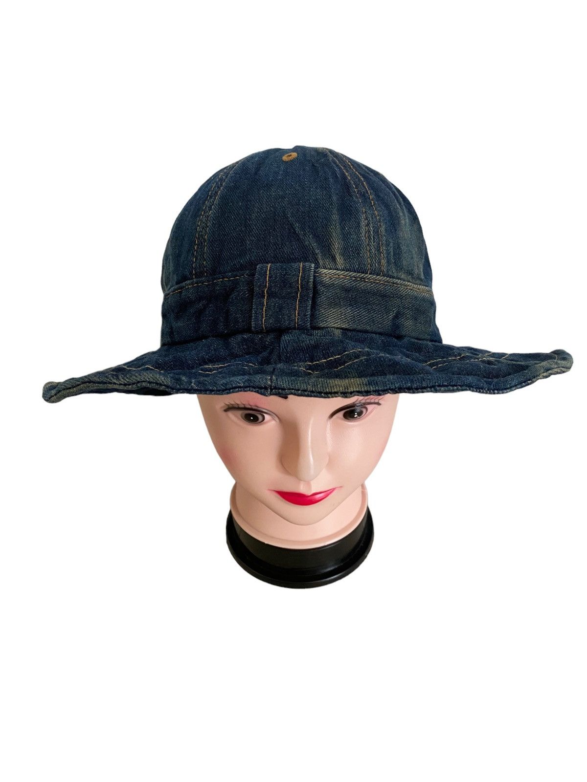 Japanese Brand 🇯🇵Kapital Indigo bucket Hat design Rare Size ONE SIZE - 2 Thumbnail