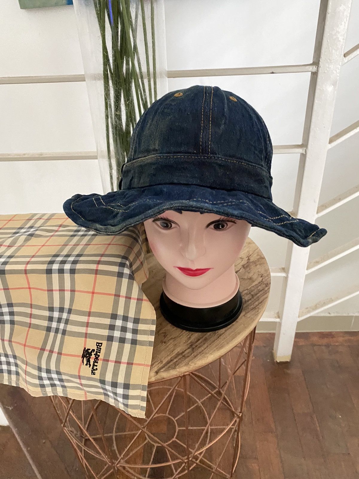 Japanese Brand 🇯🇵Kapital Indigo bucket Hat design Rare Size ONE SIZE - 7 Thumbnail