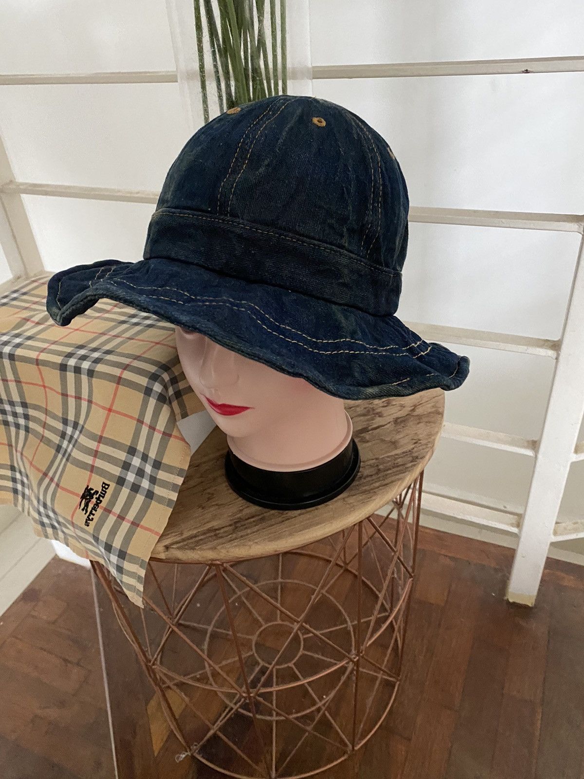 Japanese Brand 🇯🇵Kapital Indigo bucket Hat design Rare Size ONE SIZE - 8 Thumbnail