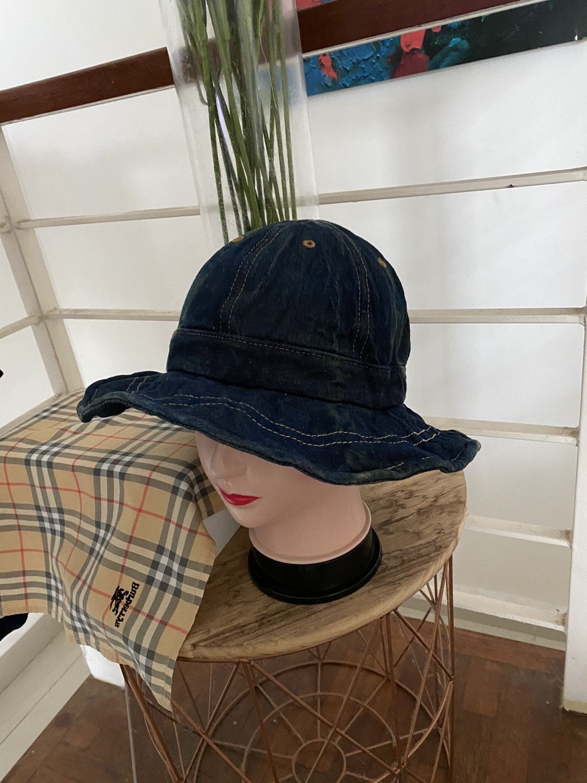 Japanese Brand 🇯🇵Kapital Indigo bucket Hat design Rare Size ONE SIZE - 9 Thumbnail