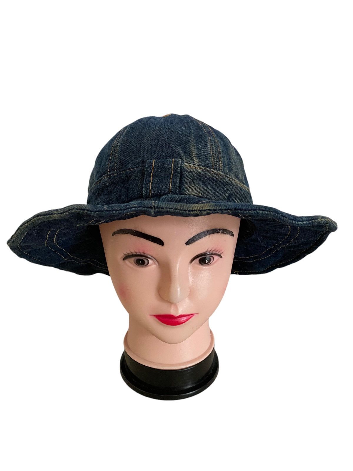 Japanese Brand 🇯🇵Kapital Indigo bucket Hat design Rare Size ONE SIZE - 3 Thumbnail