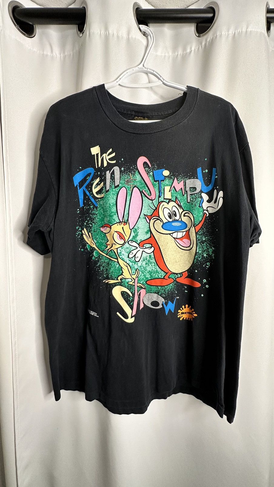 Vintage Ren & Stimpy Black Tee T Shirt XL Changes Tag