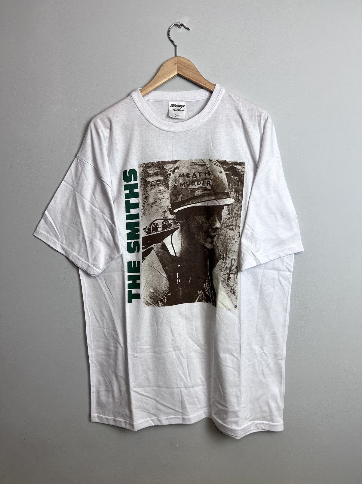 image of Band Tees x Rock T Shirt Vintage The Smiths Band Tee Meat Is Murder Print Y2K in Dark Green (Size X