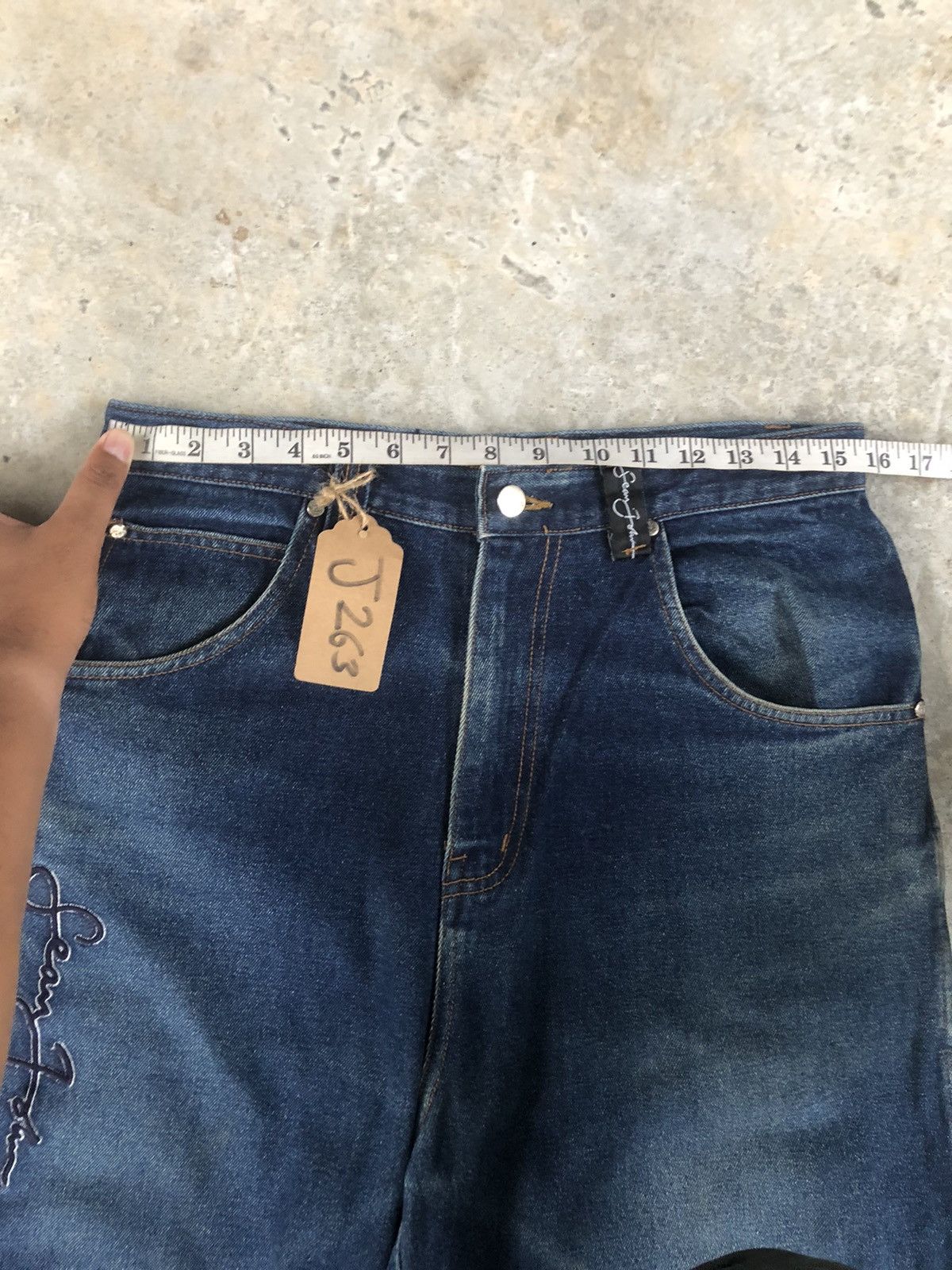 Sean John Vintage Sean John Baggy Jeans Embroidered Carpenter Hip Hop Size US 31 - 14 Thumbnail